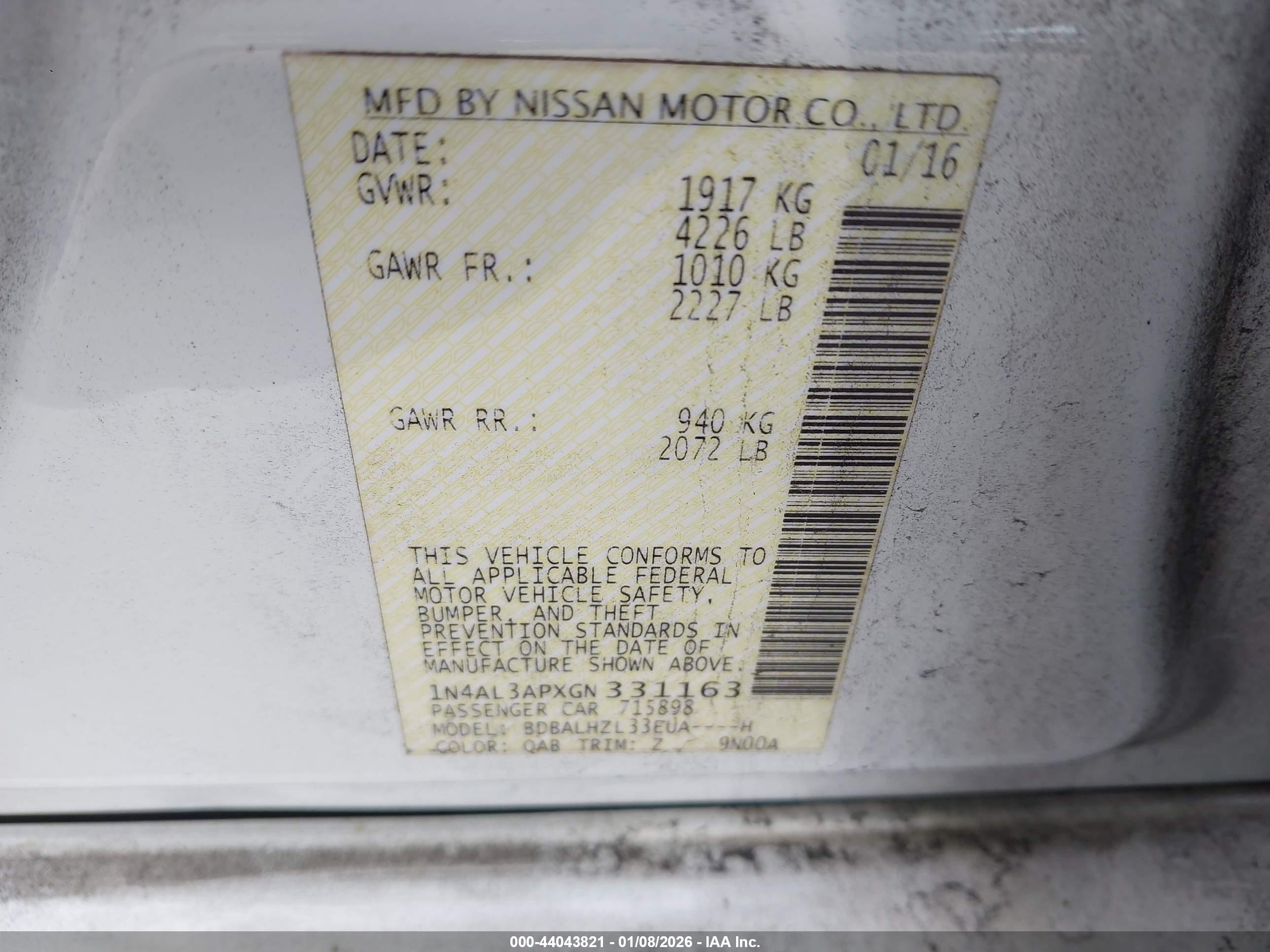 NISSAN ALTIMA image 9