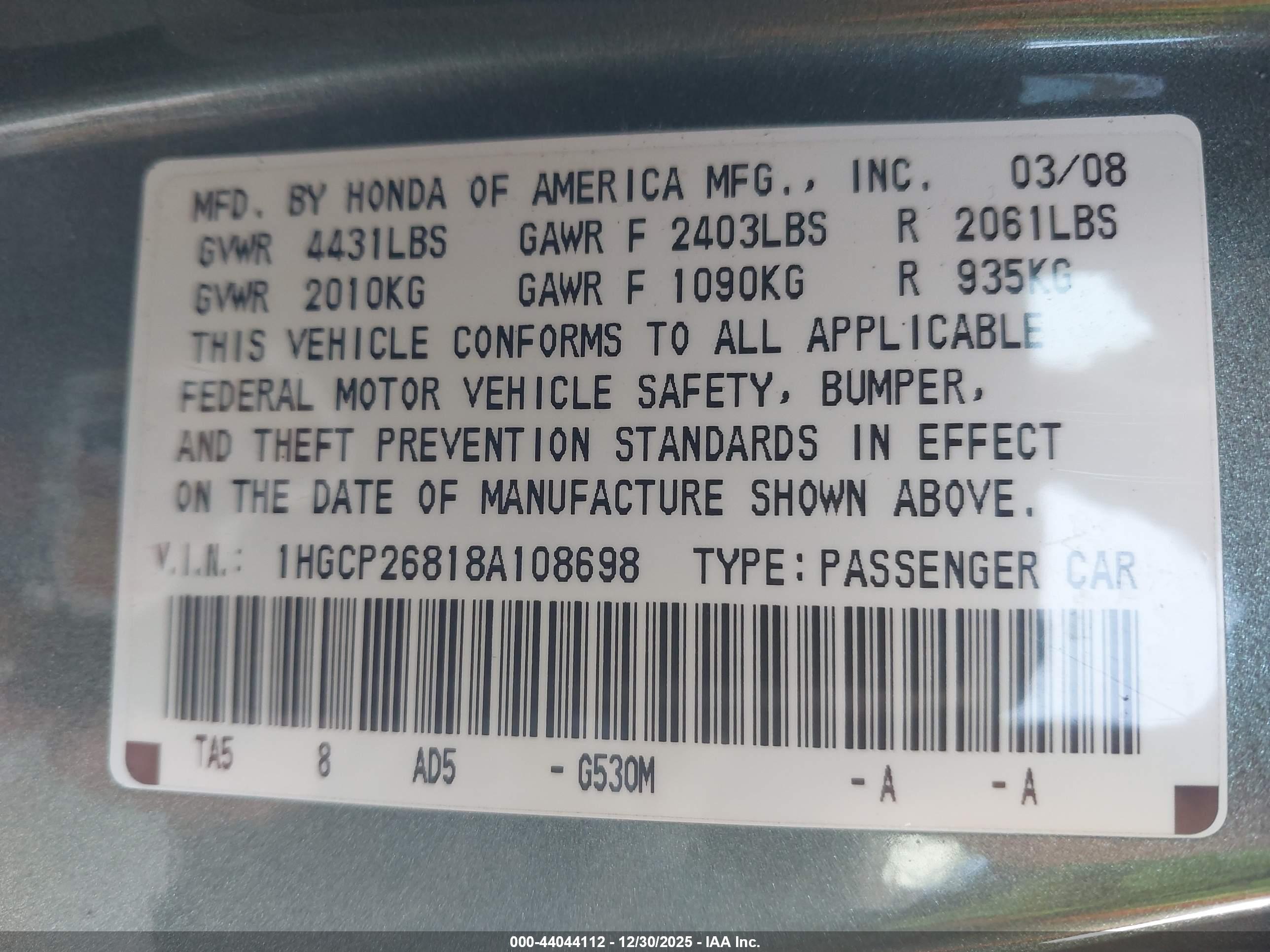 HONDA ACCORD image 9