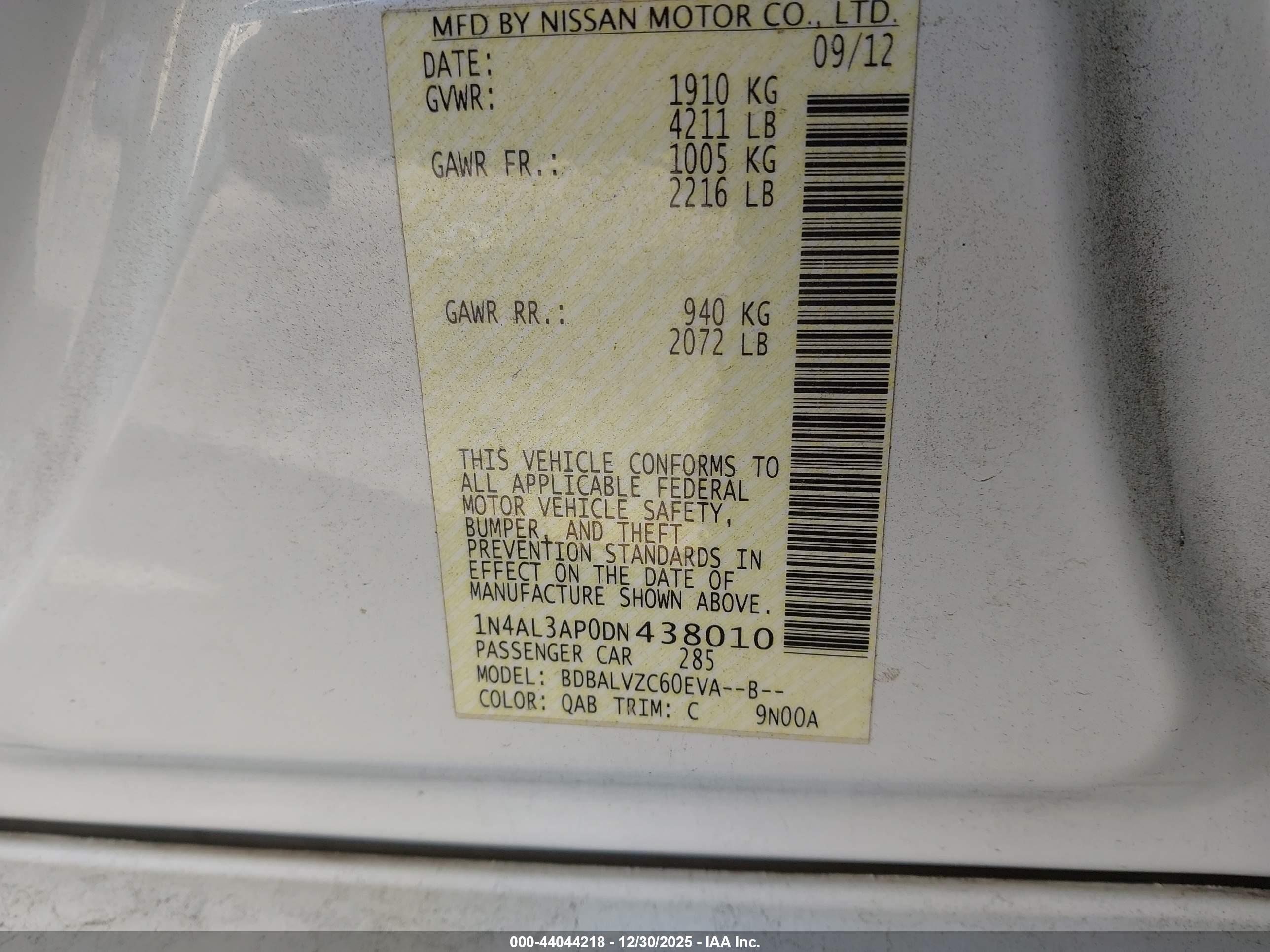 NISSAN ALTIMA image 9