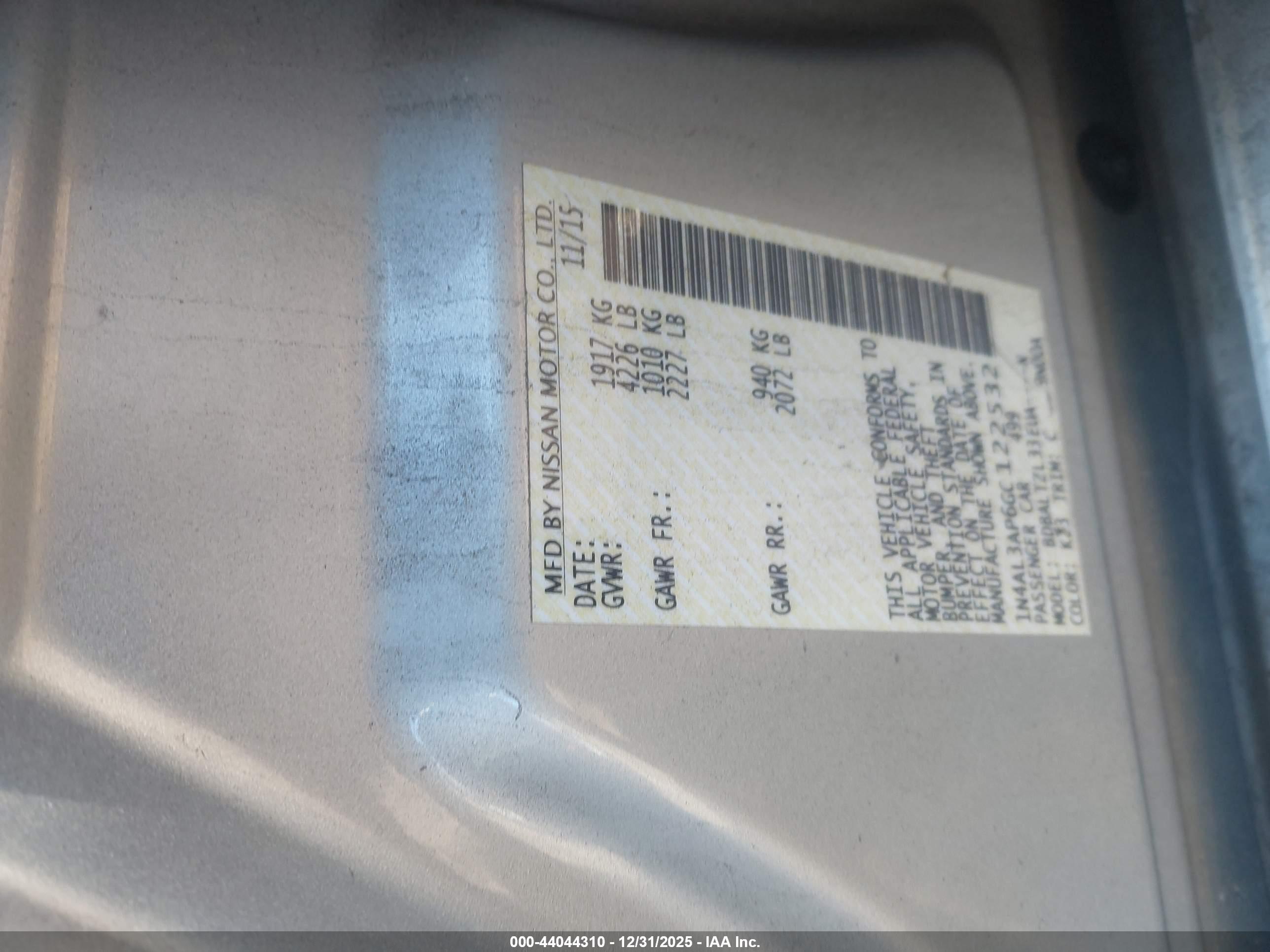 NISSAN ALTIMA image 9
