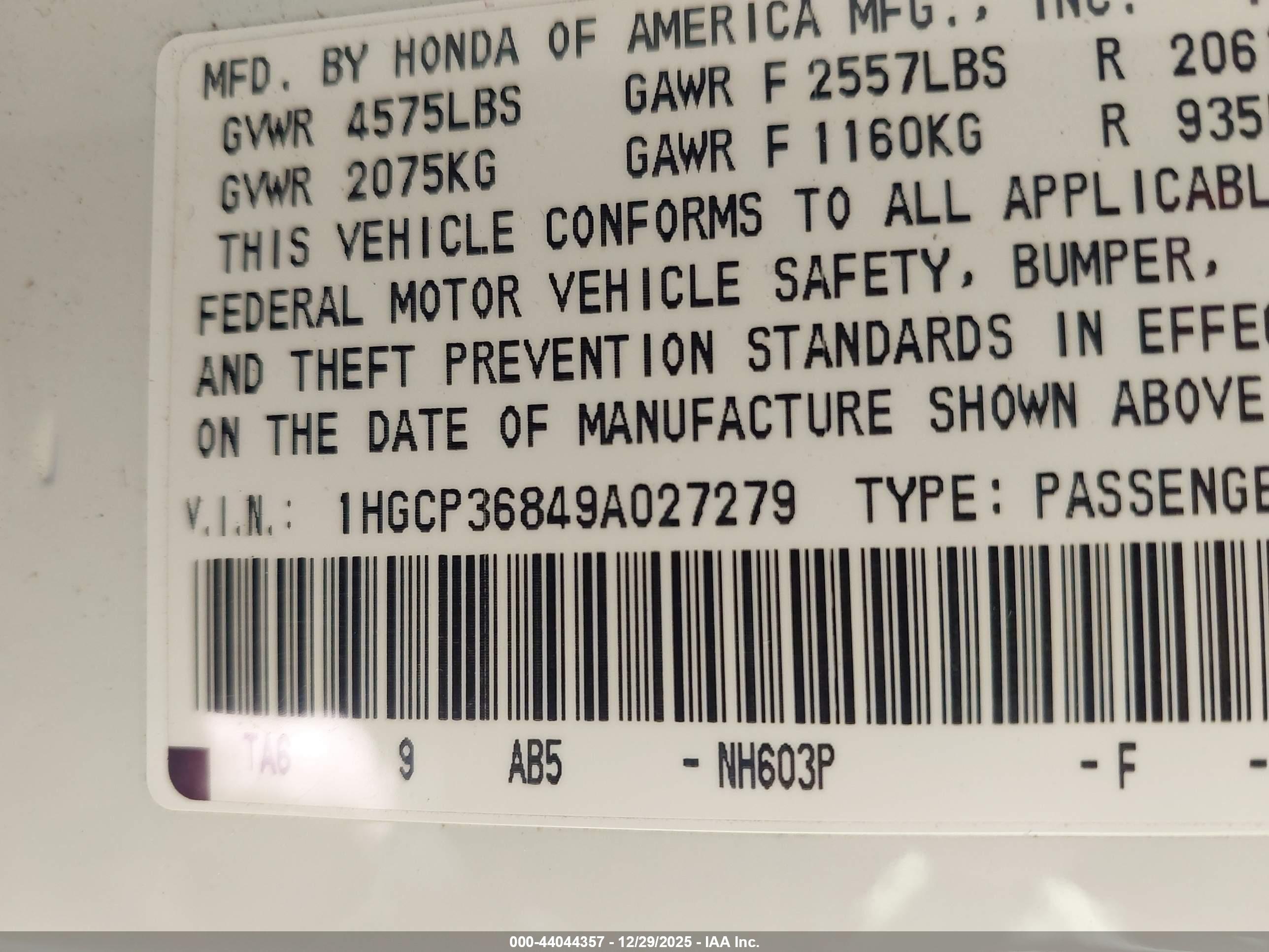 HONDA ACCORD image 9