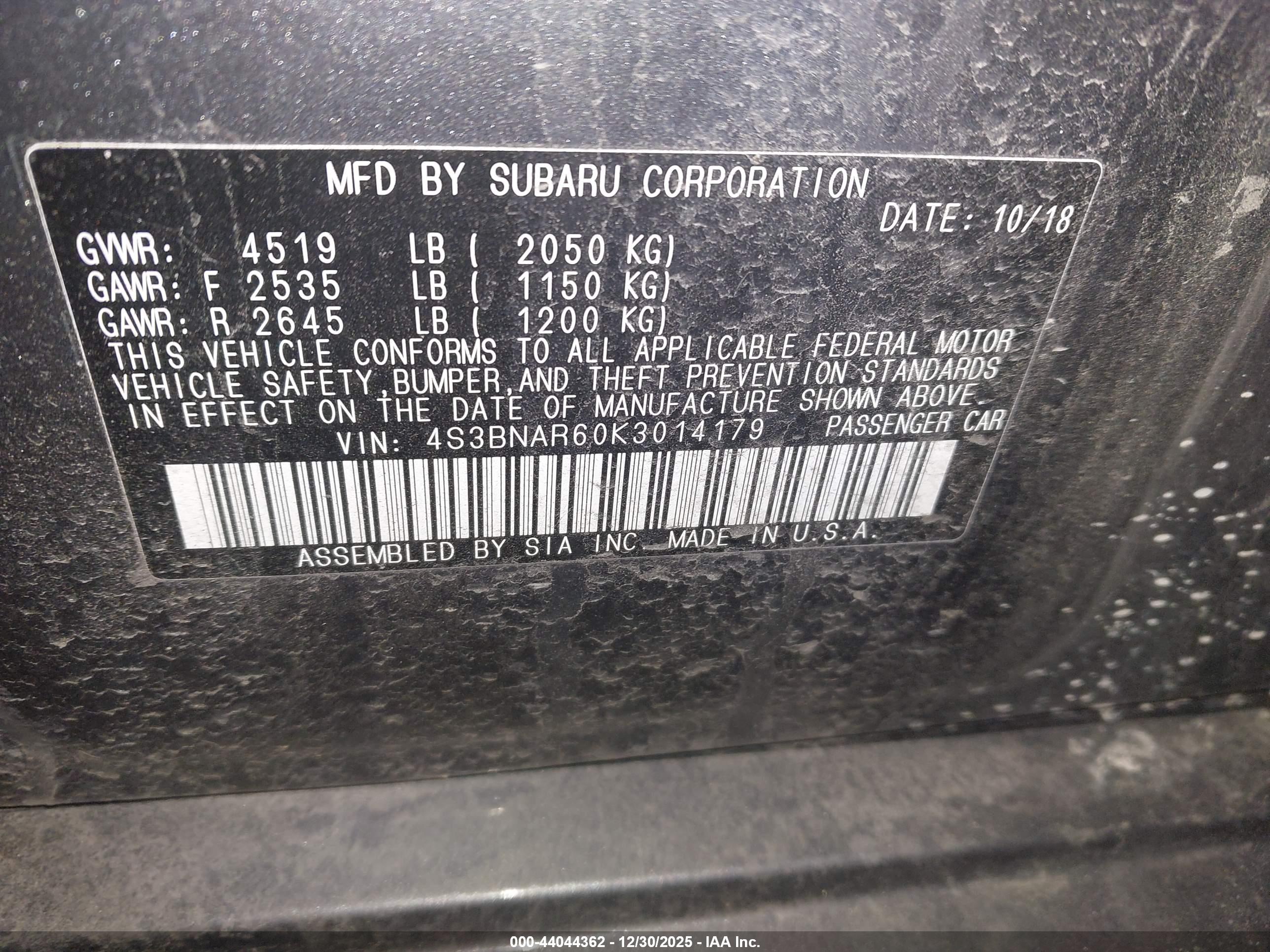 SUBARU LEGACY image 9
