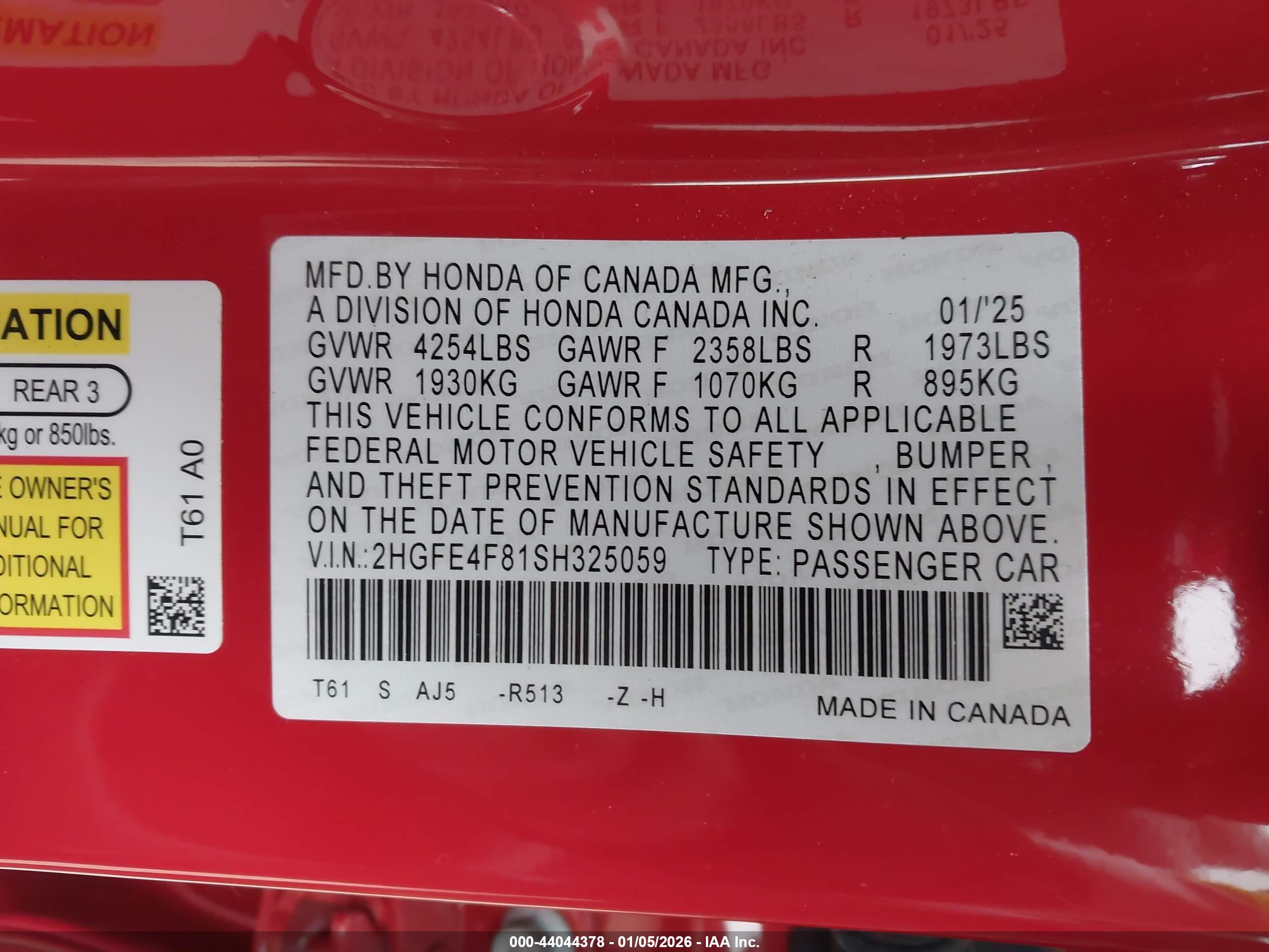 HONDA CIVIC image 9