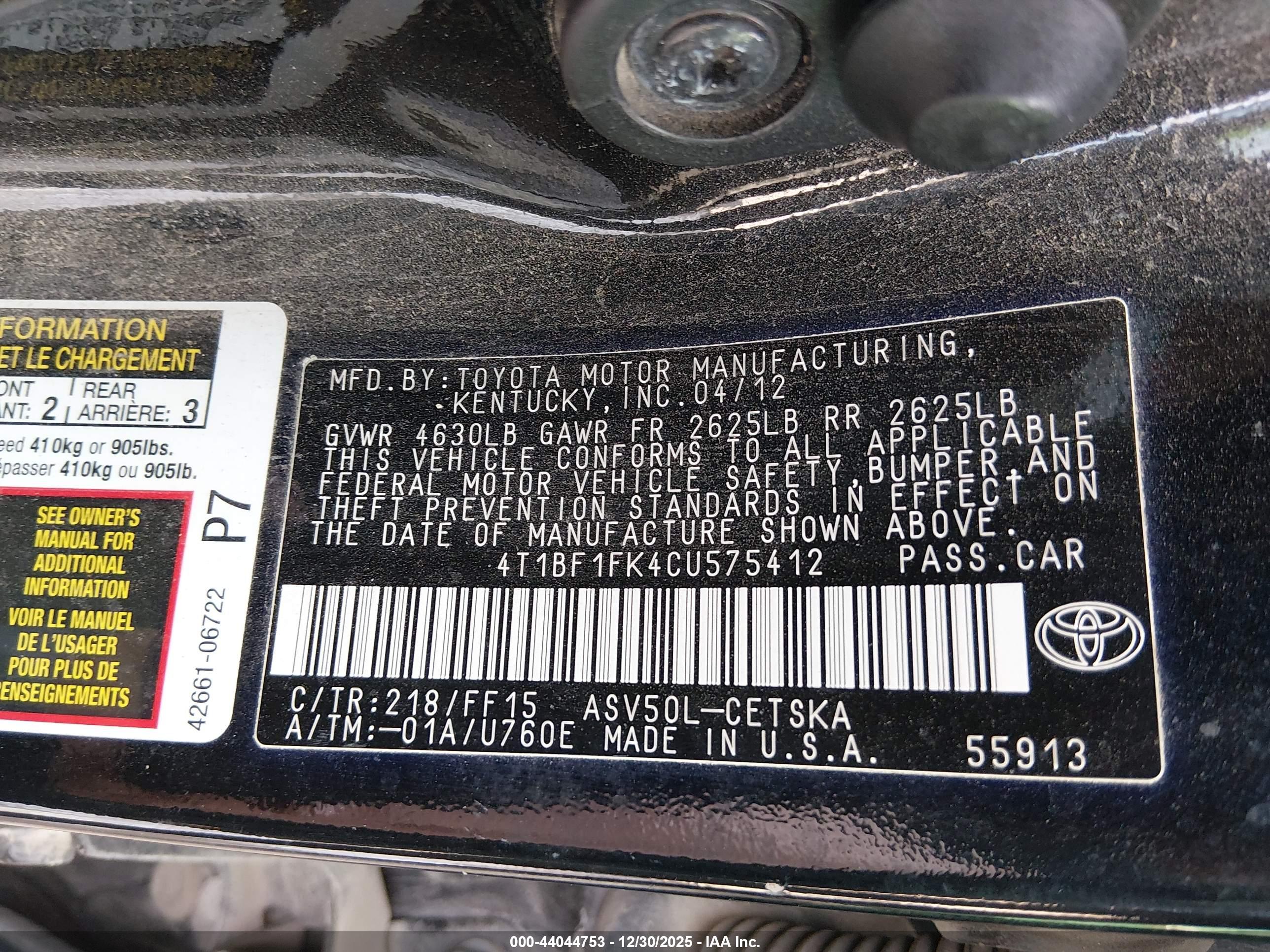TOYOTA CAMRY image 9