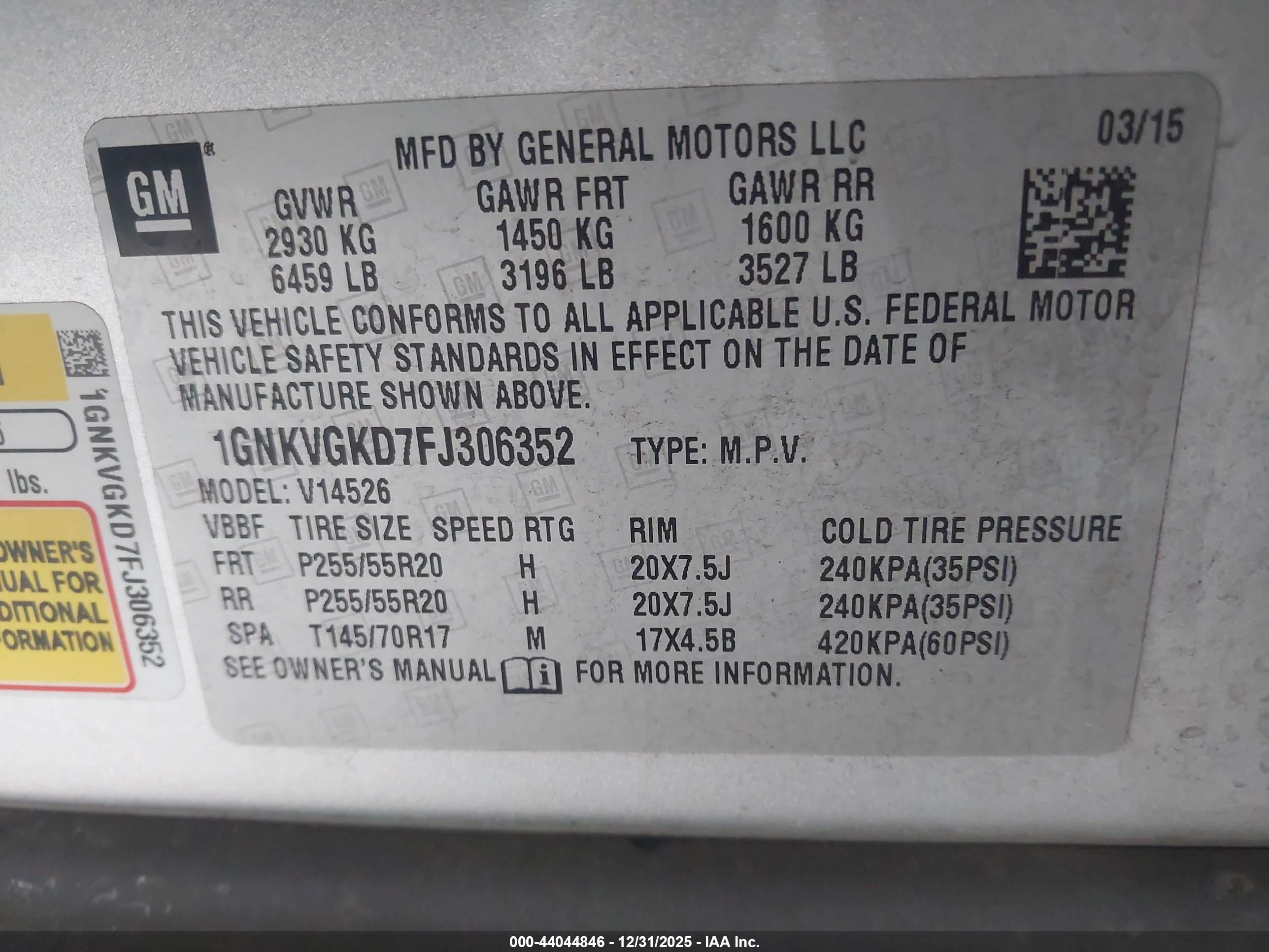 CHEVROLET TRAVERSE image 9