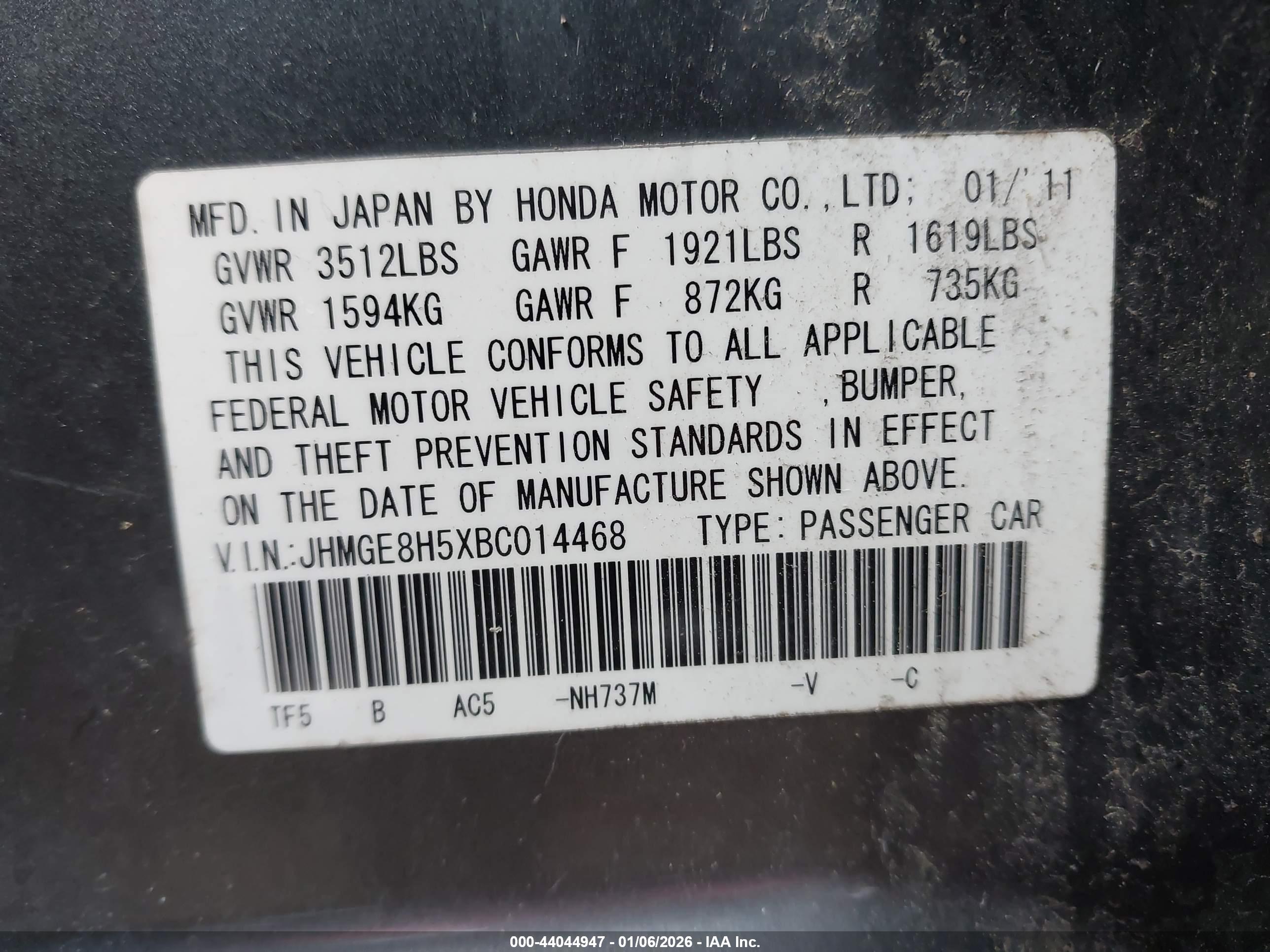 HONDA FIT image 9