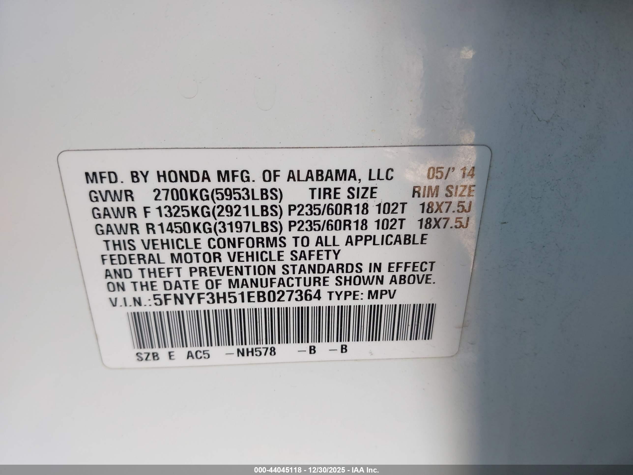 HONDA PILOT image 9
