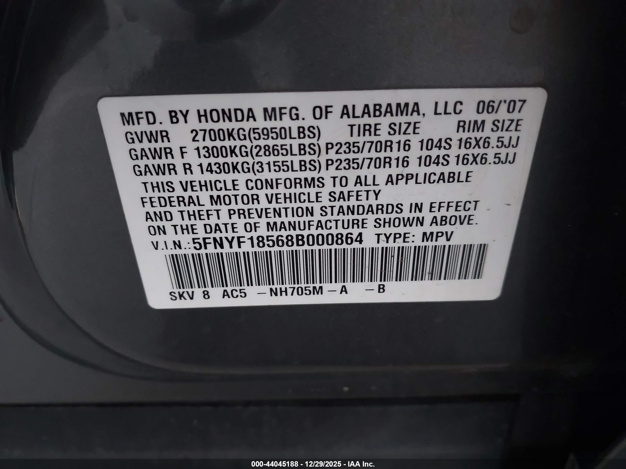 HONDA PILOT image 9