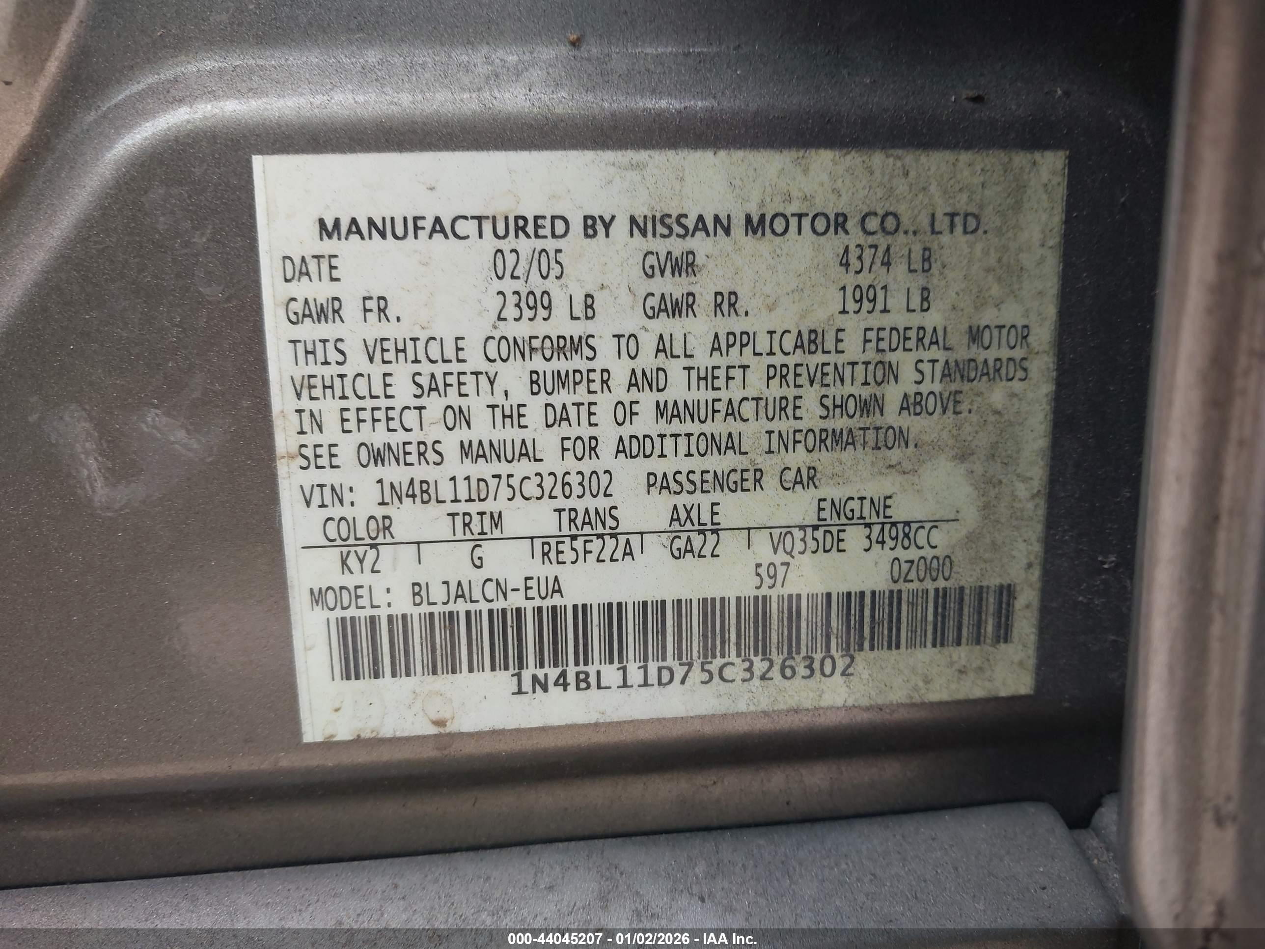 NISSAN ALTIMA image 9