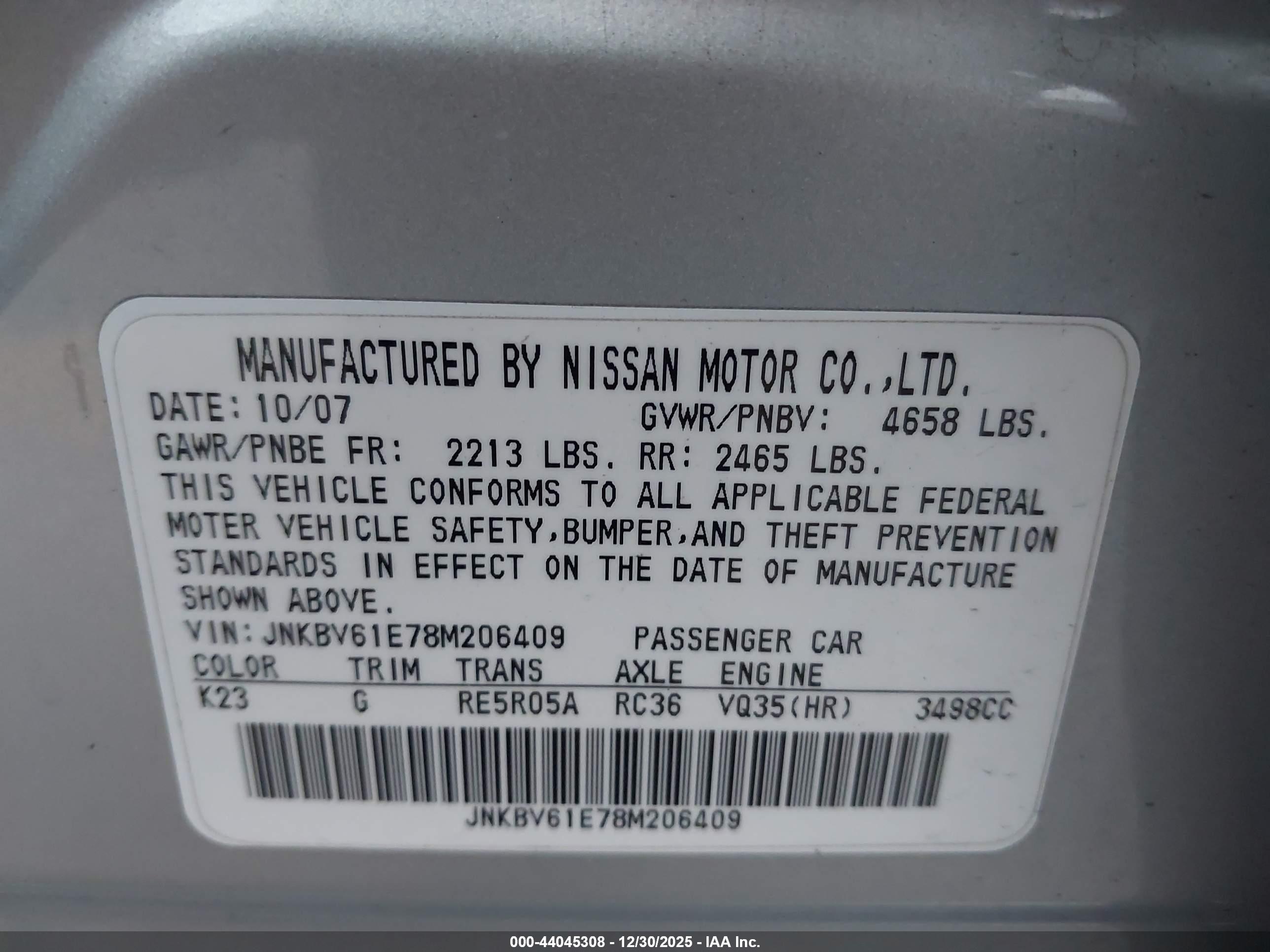 INFINITI G35 image 9
