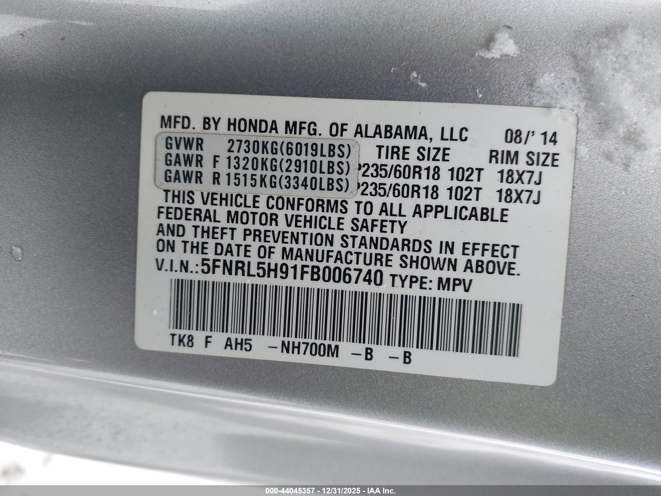 HONDA ODYSSEY image 9