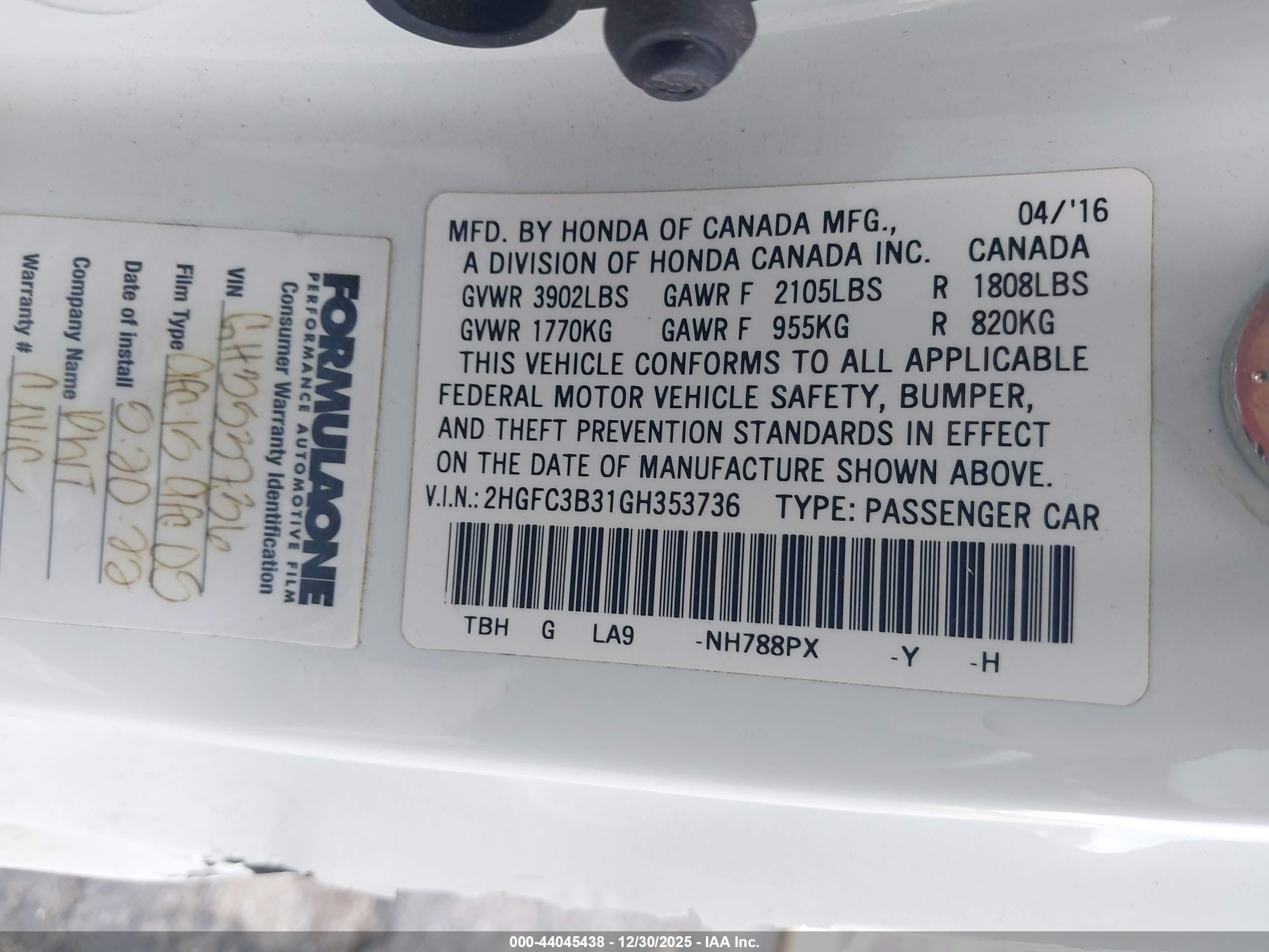 HONDA CIVIC image 9