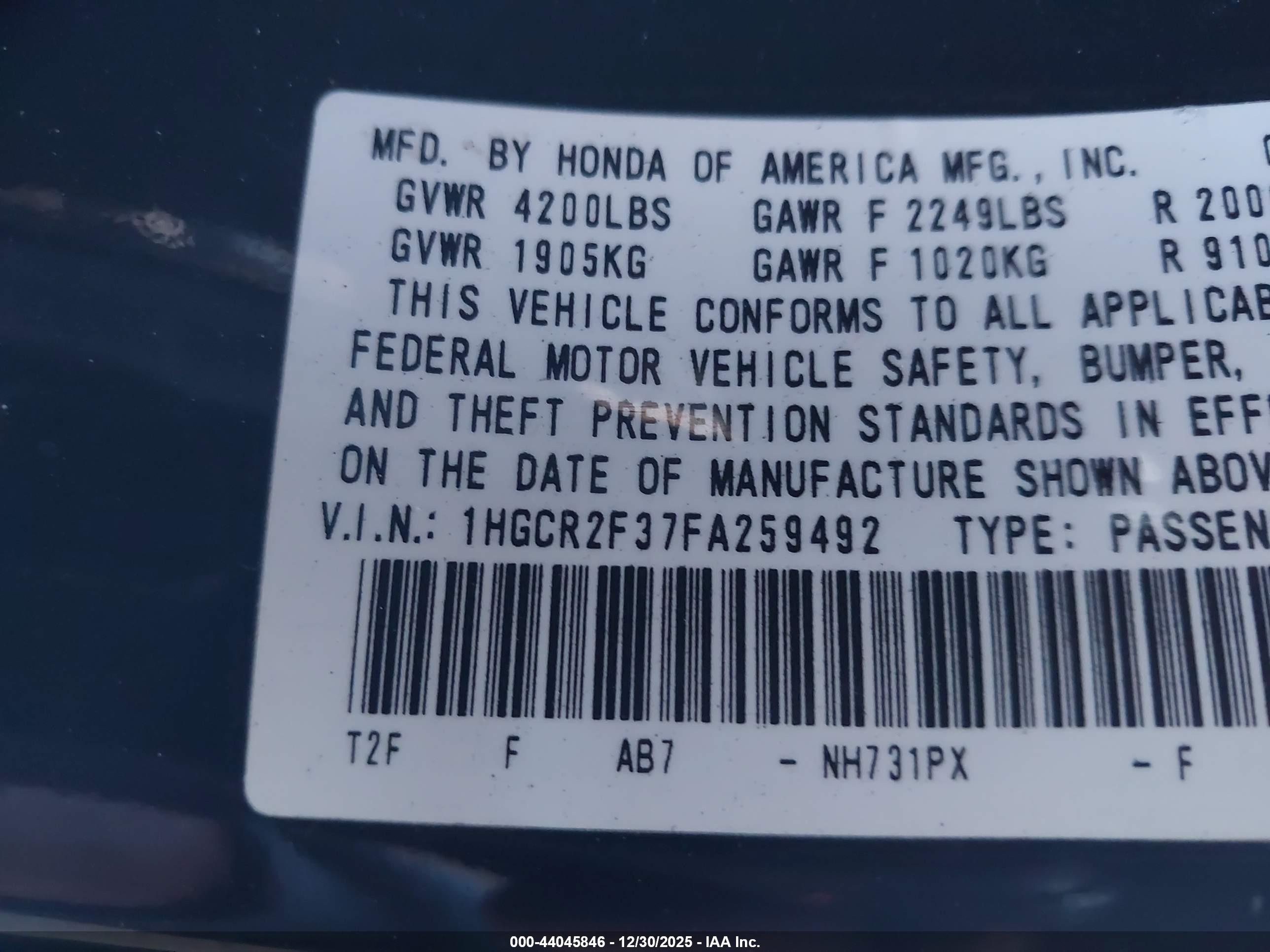 HONDA ACCORD image 9