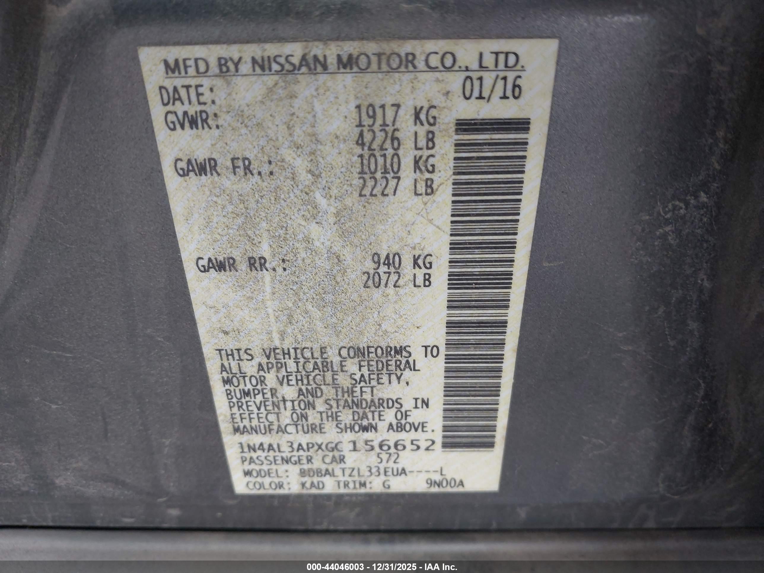 NISSAN ALTIMA image 9