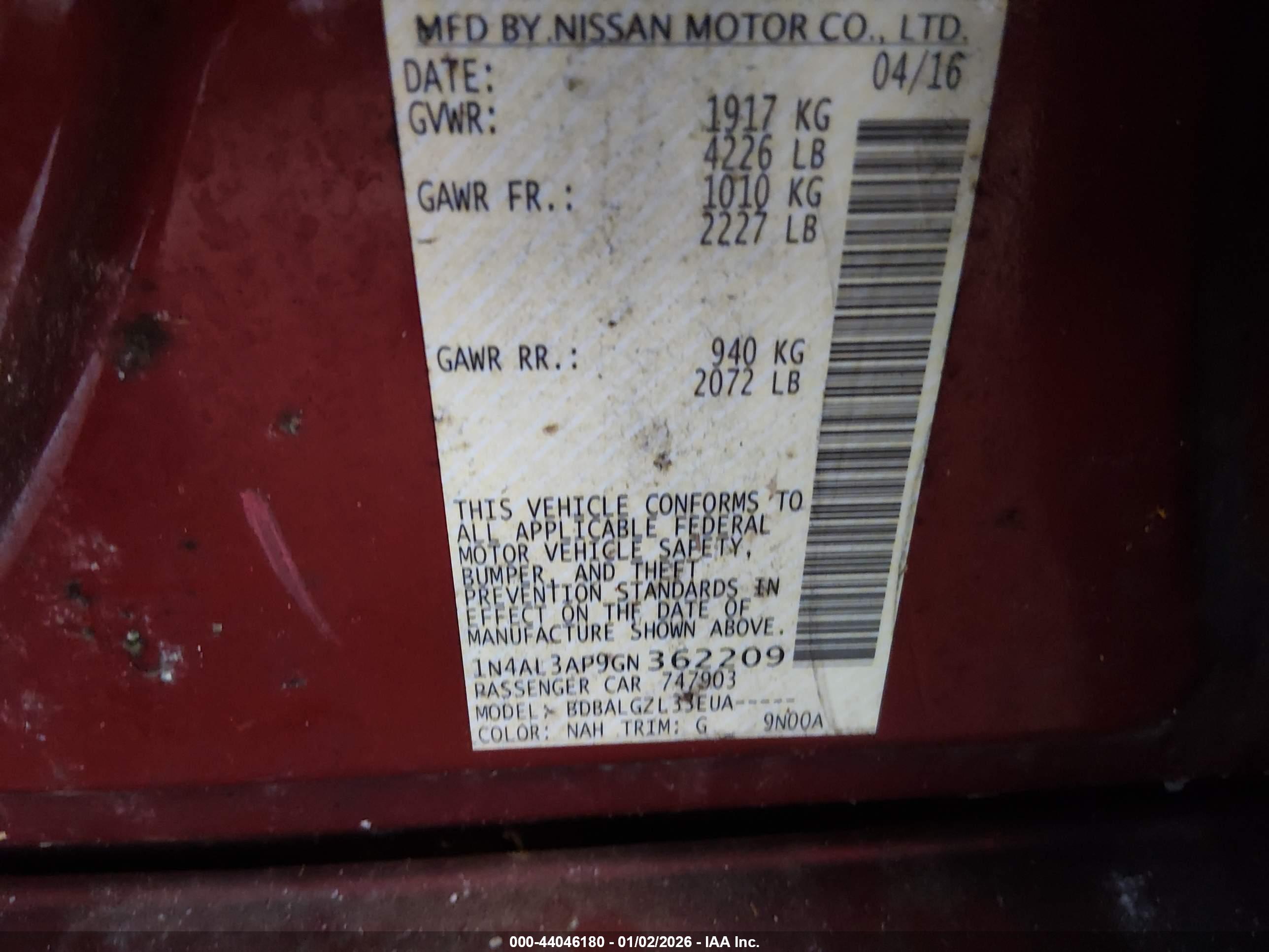 NISSAN ALTIMA image 9
