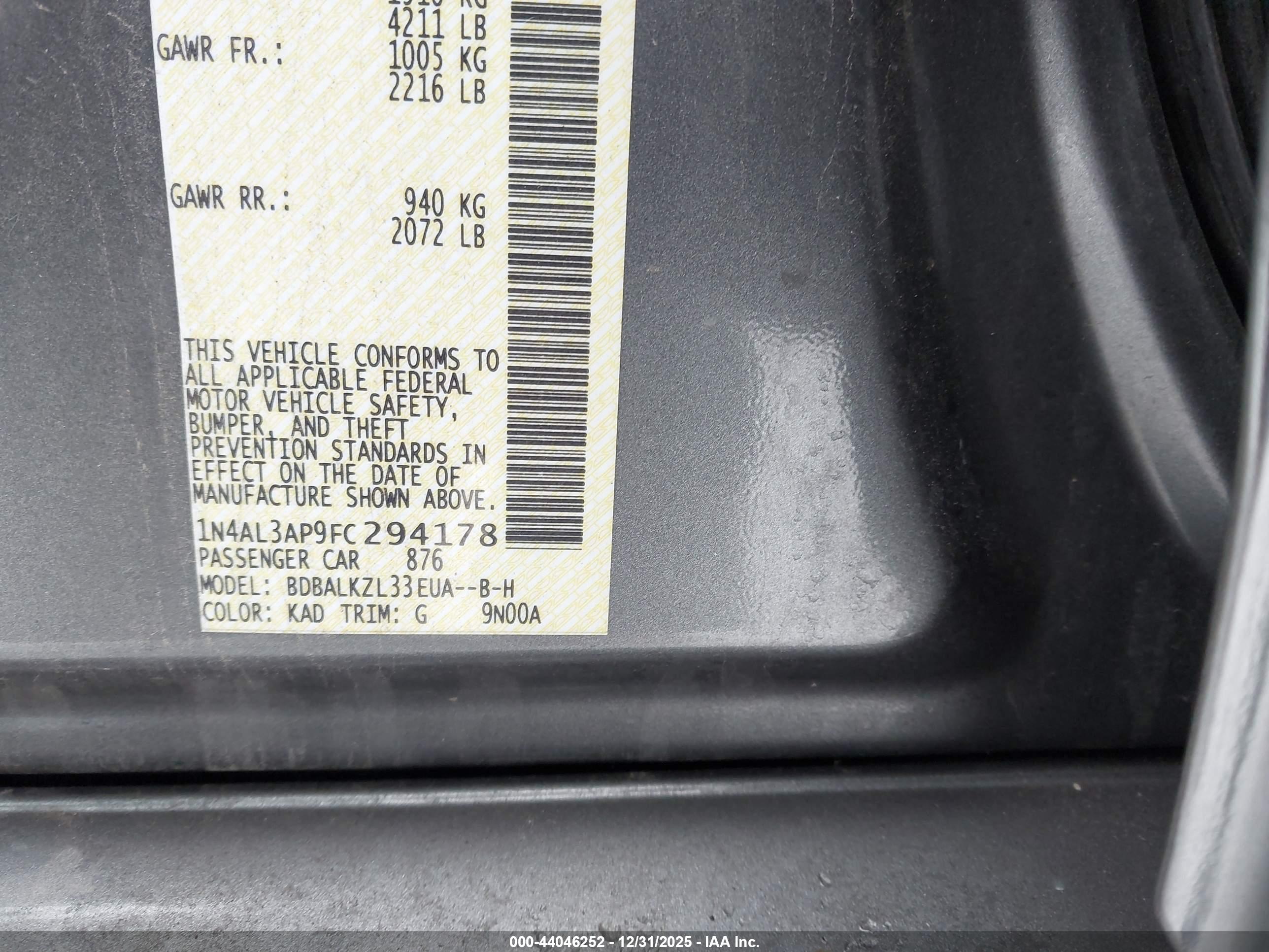 NISSAN ALTIMA image 9