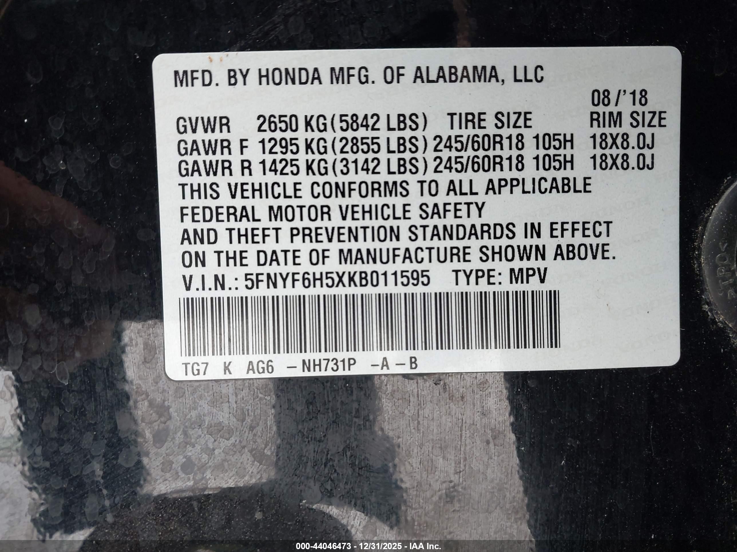 HONDA PILOT image 9