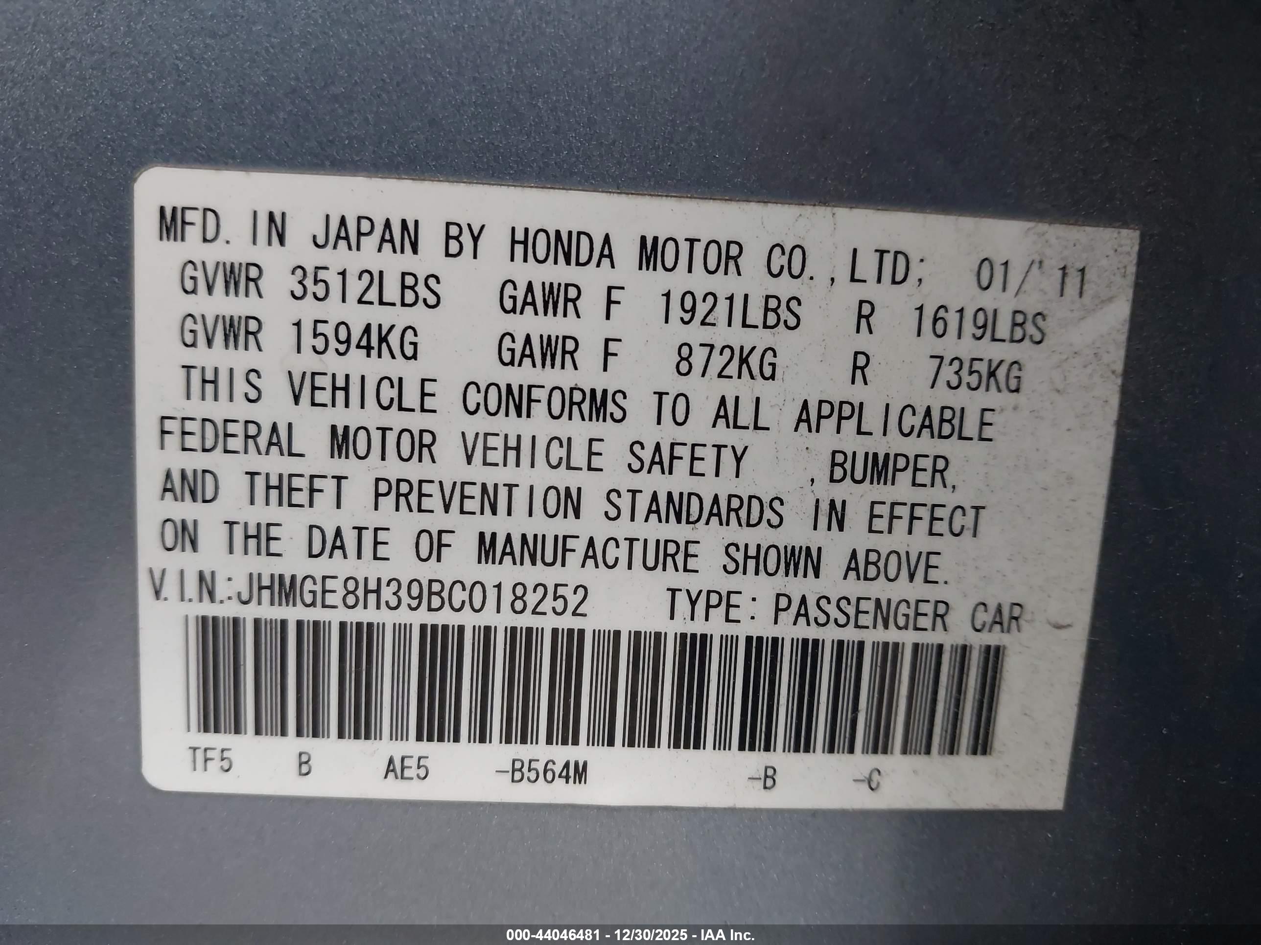HONDA FIT image 9