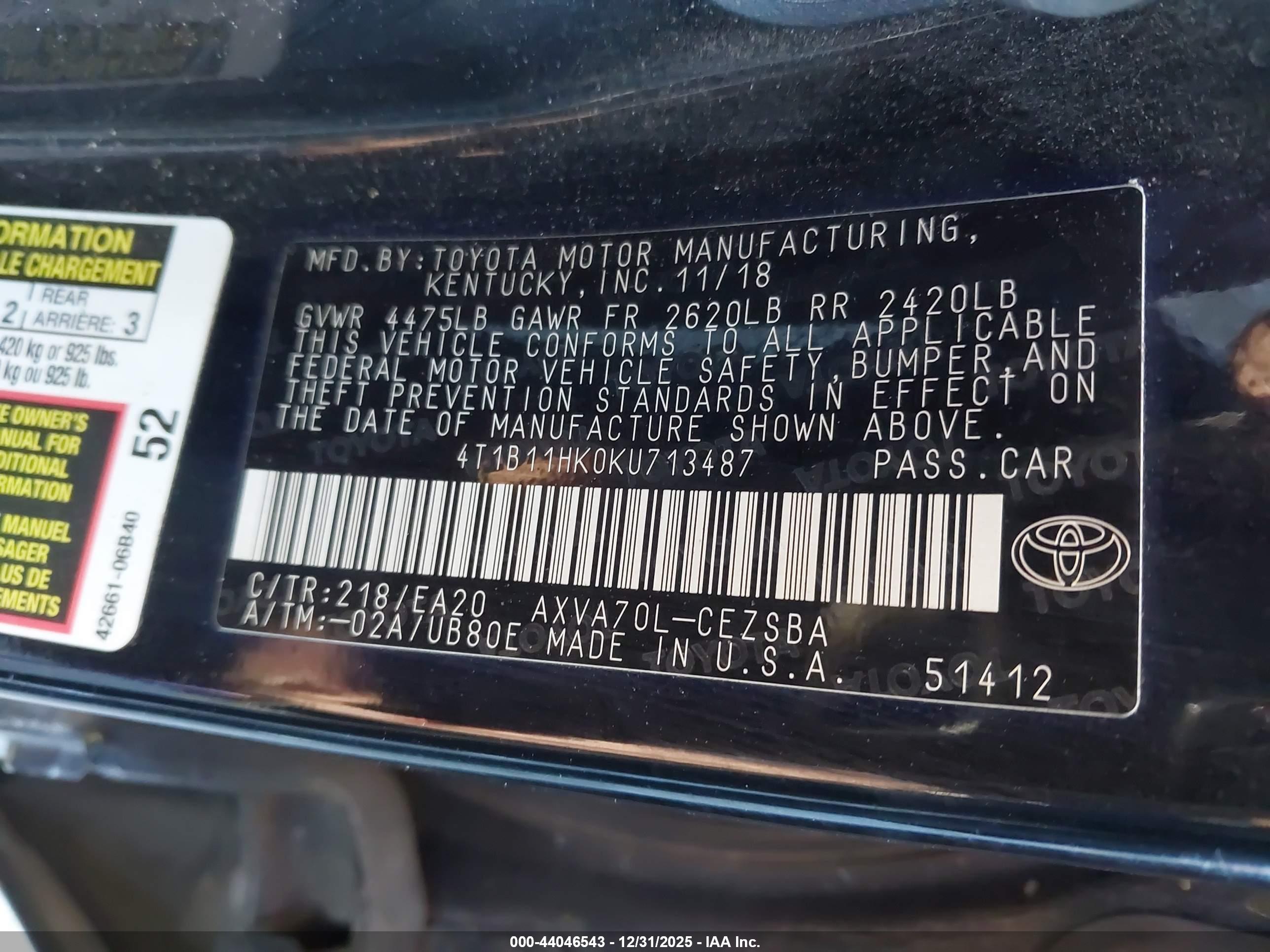 TOYOTA CAMRY image 9