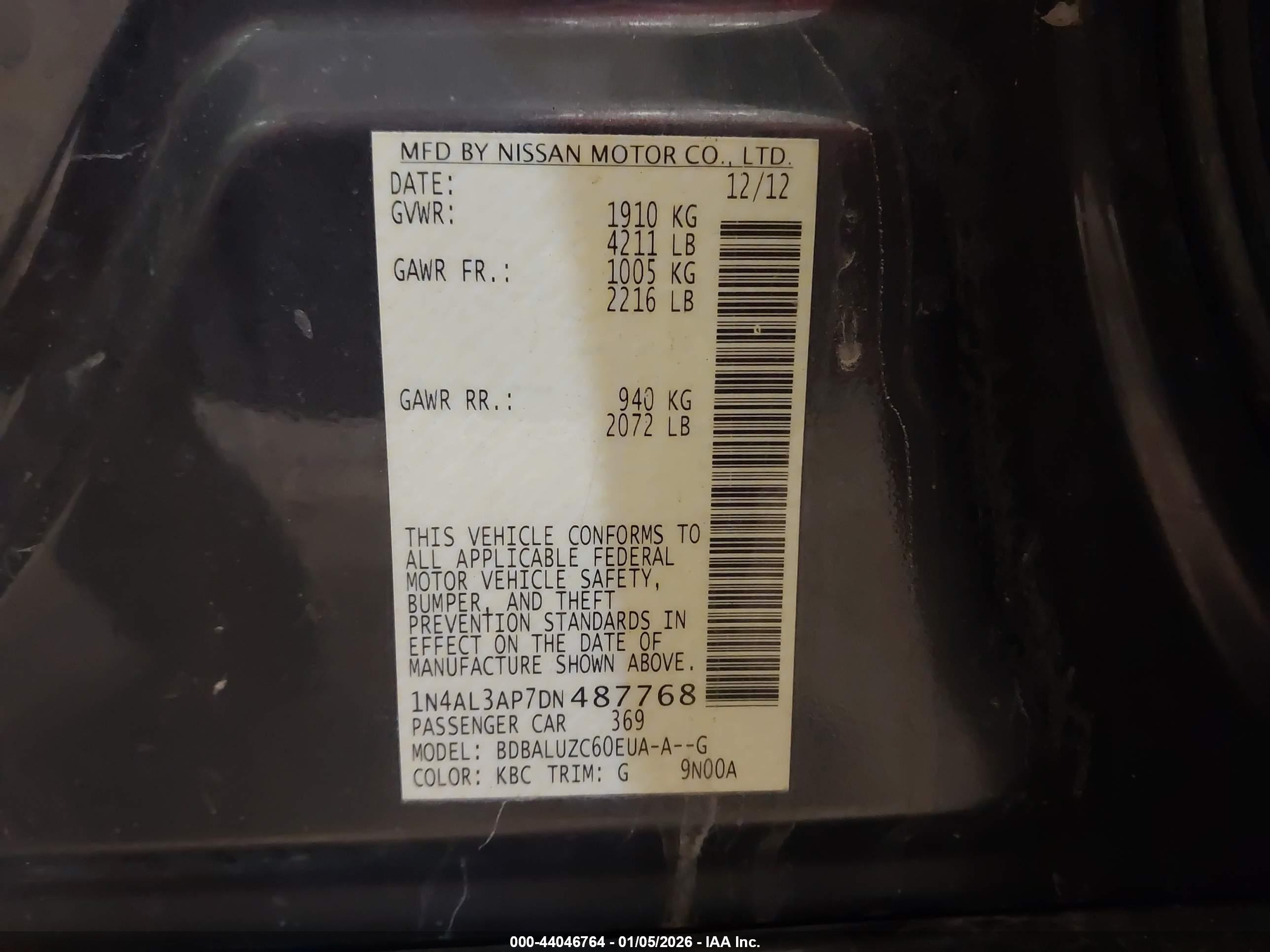 NISSAN ALTIMA image 9