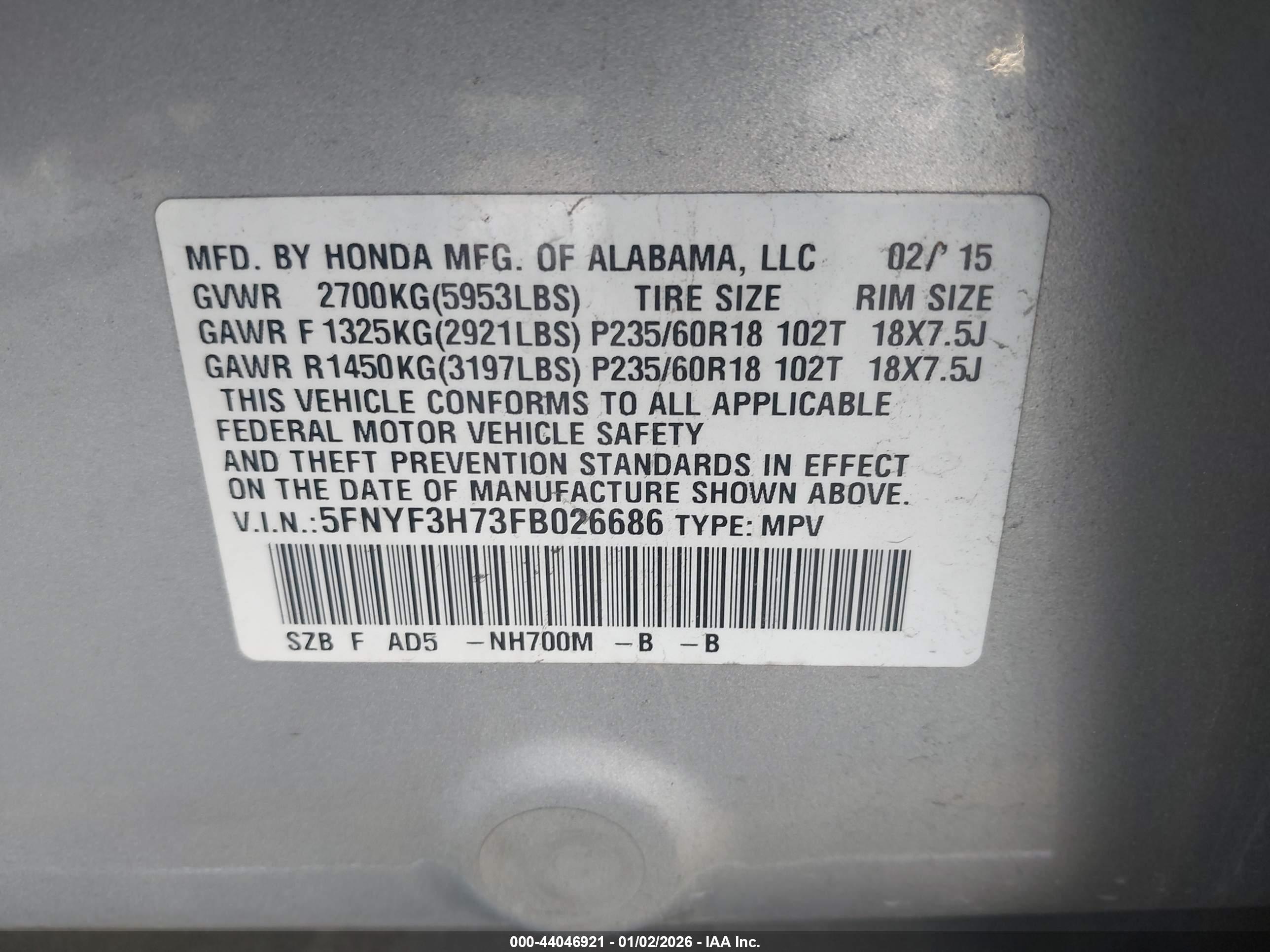 HONDA PILOT image 9