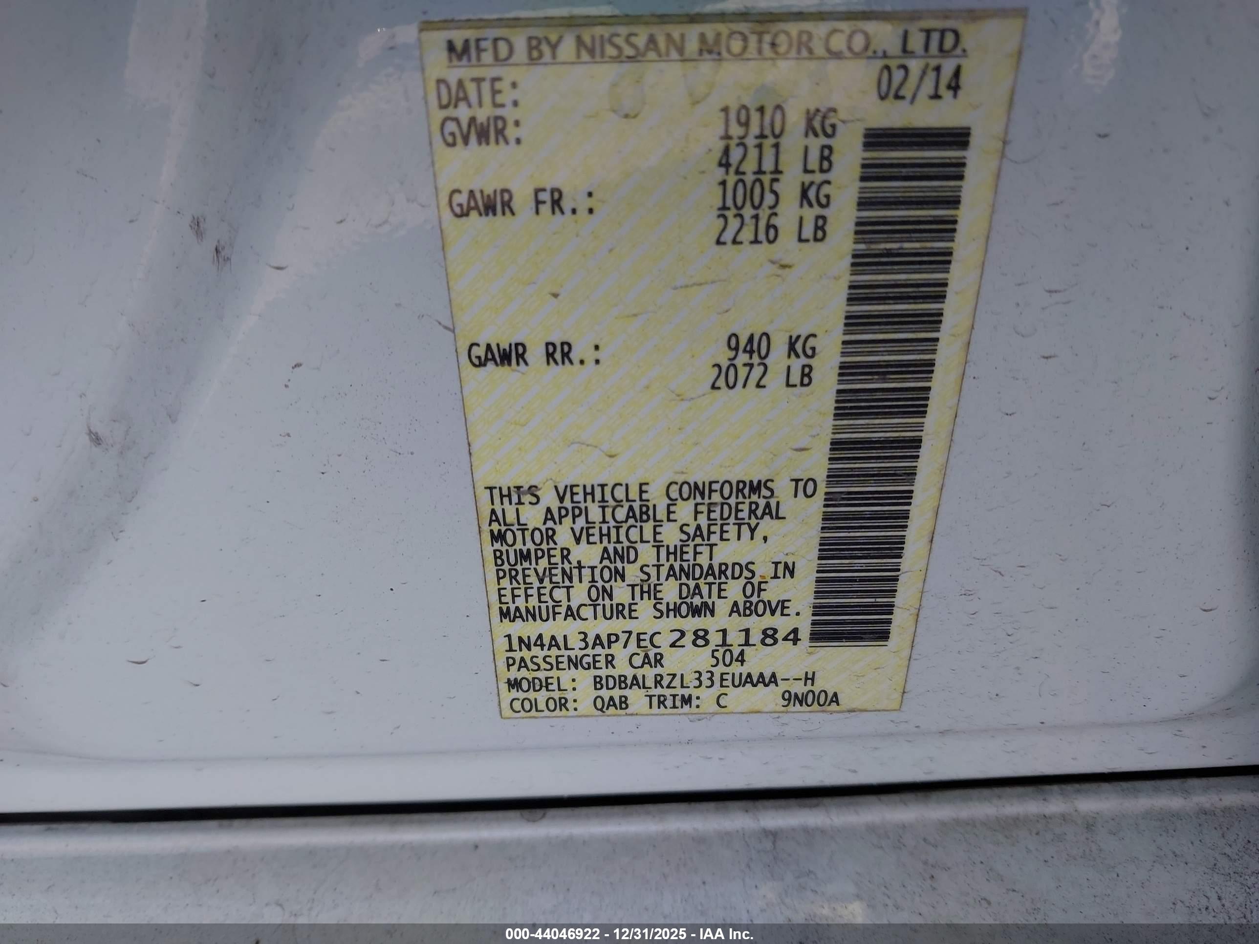 NISSAN ALTIMA image 9