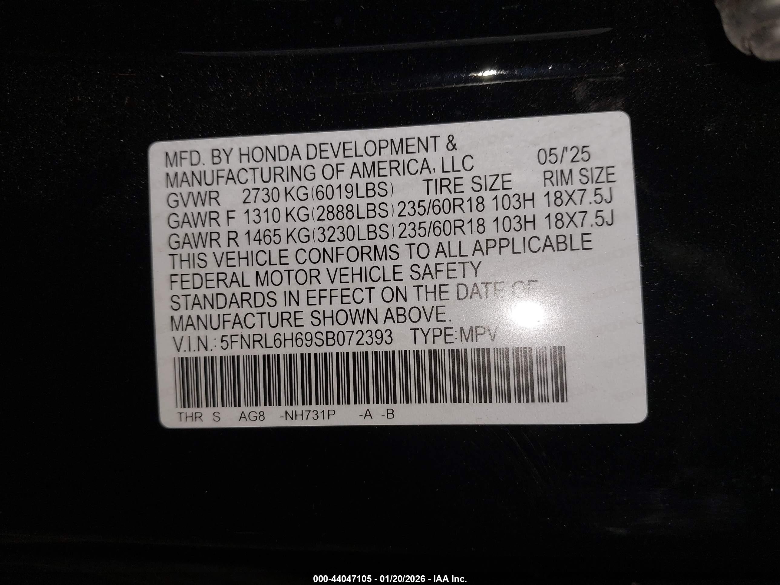 HONDA ODYSSEY image 9