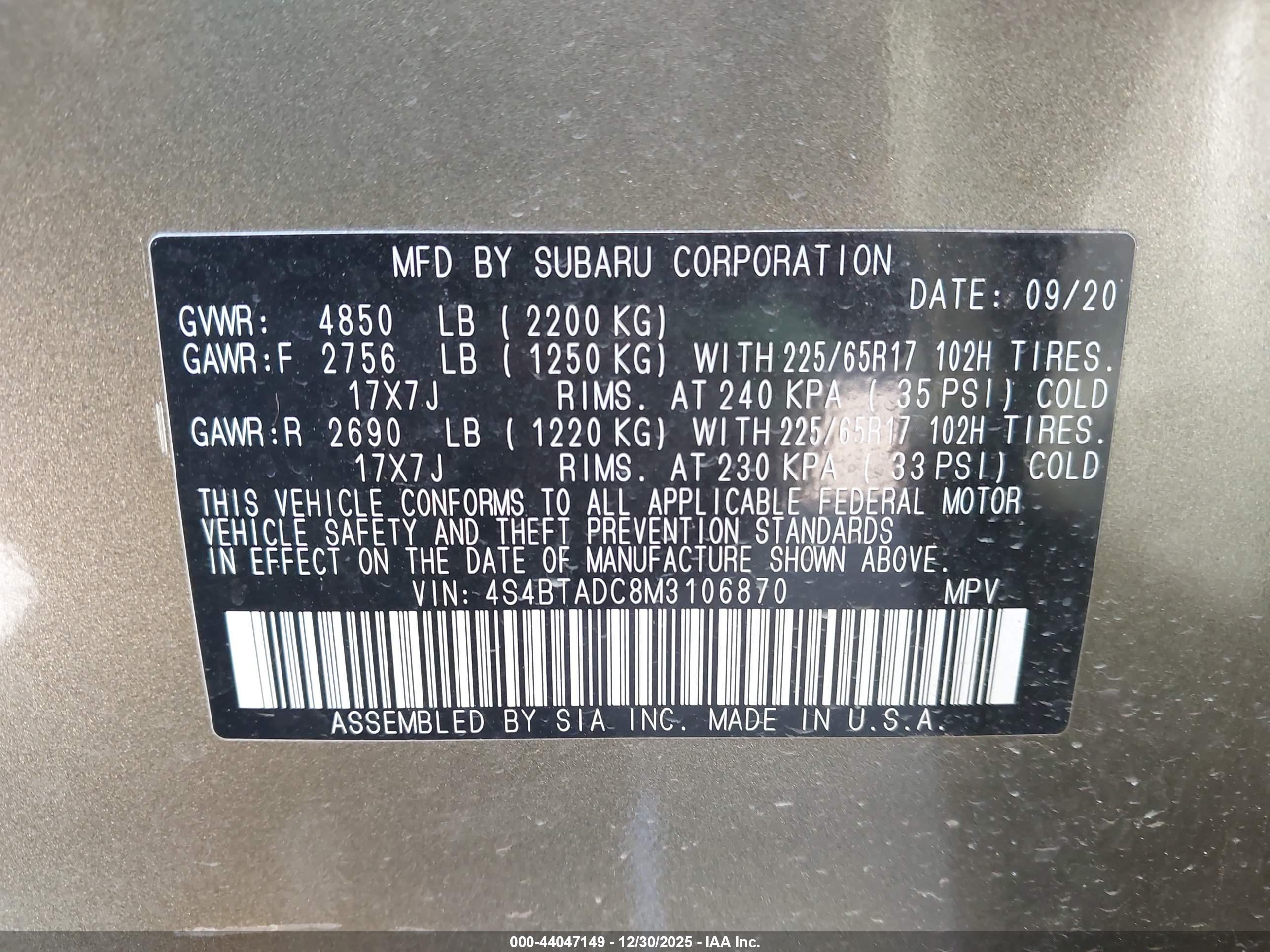 SUBARU OUTBACK image 9