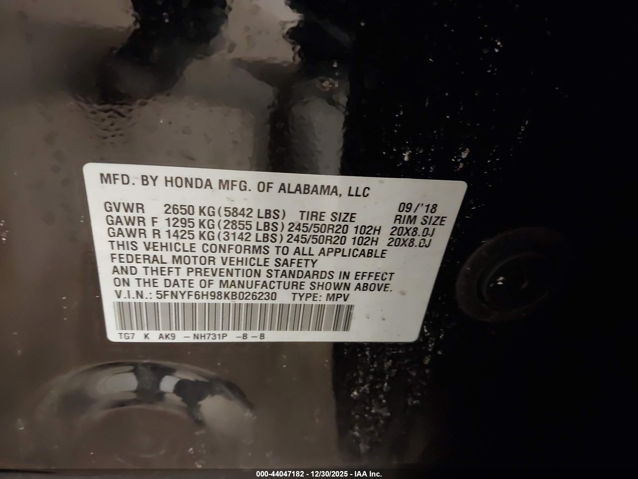 HONDA PILOT image 9