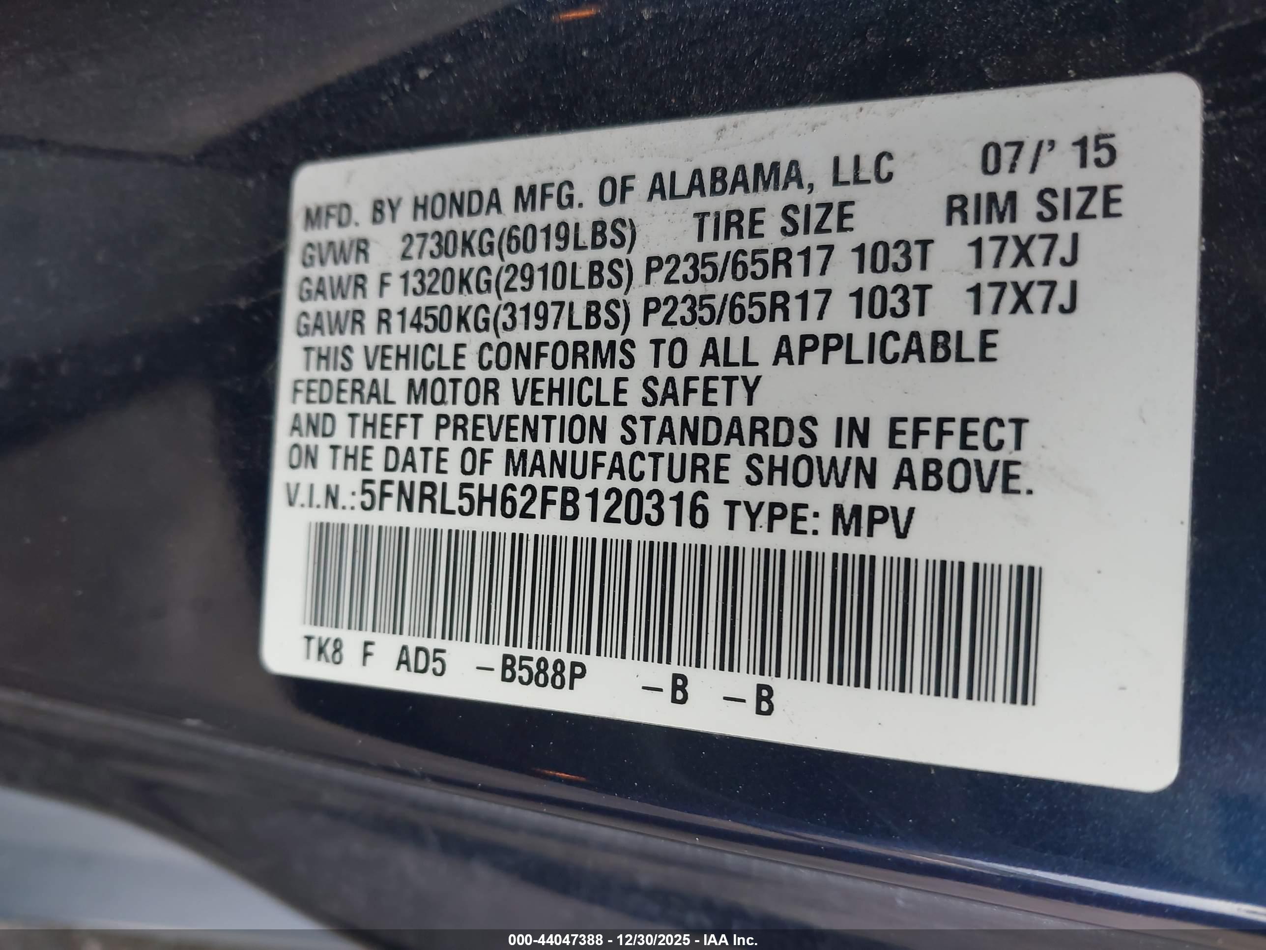 HONDA ODYSSEY image 9