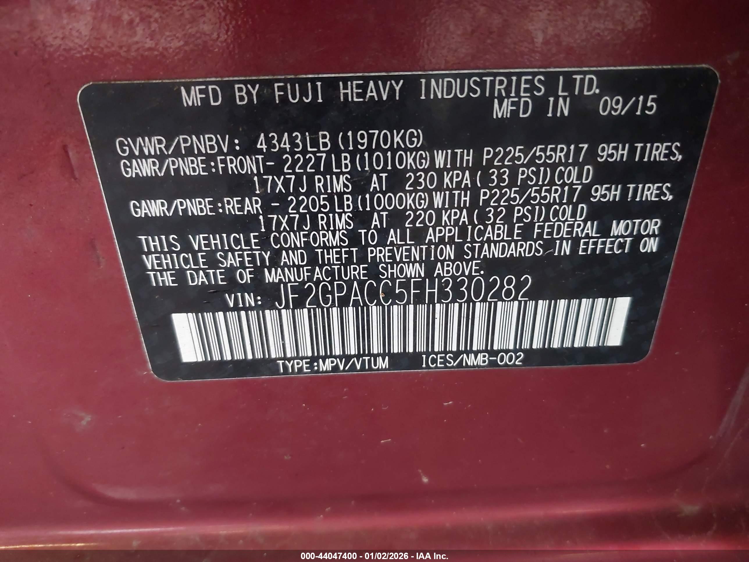 SUBARU XV image 9
