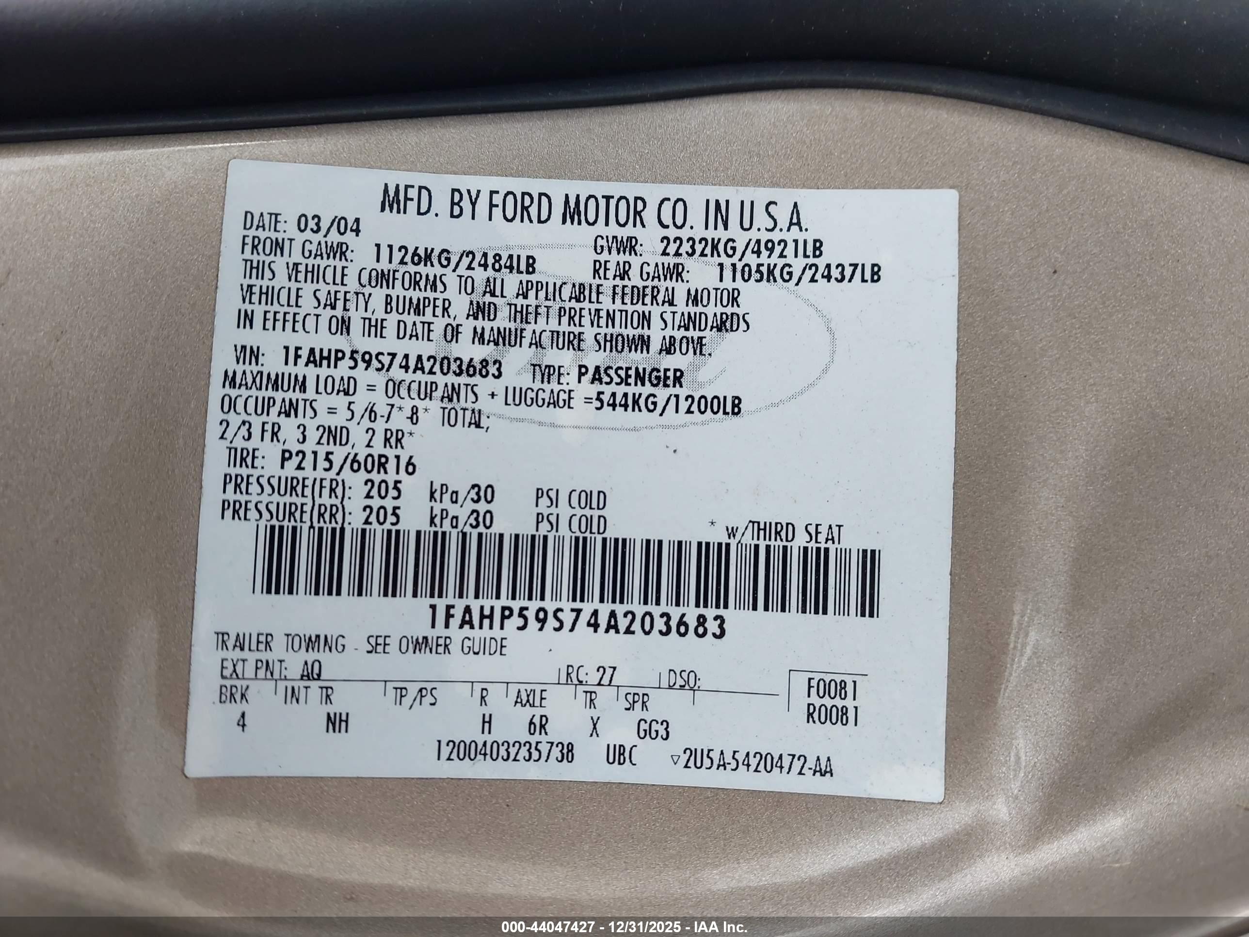 FORD TAURUS image 9