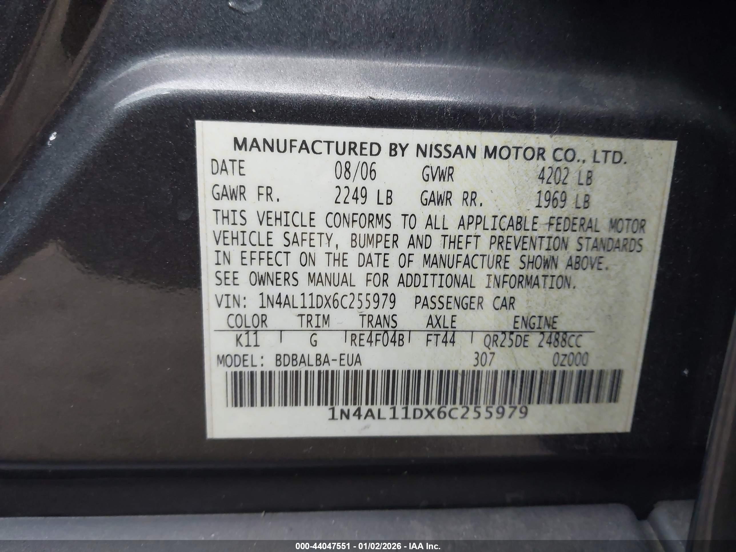 NISSAN ALTIMA image 9