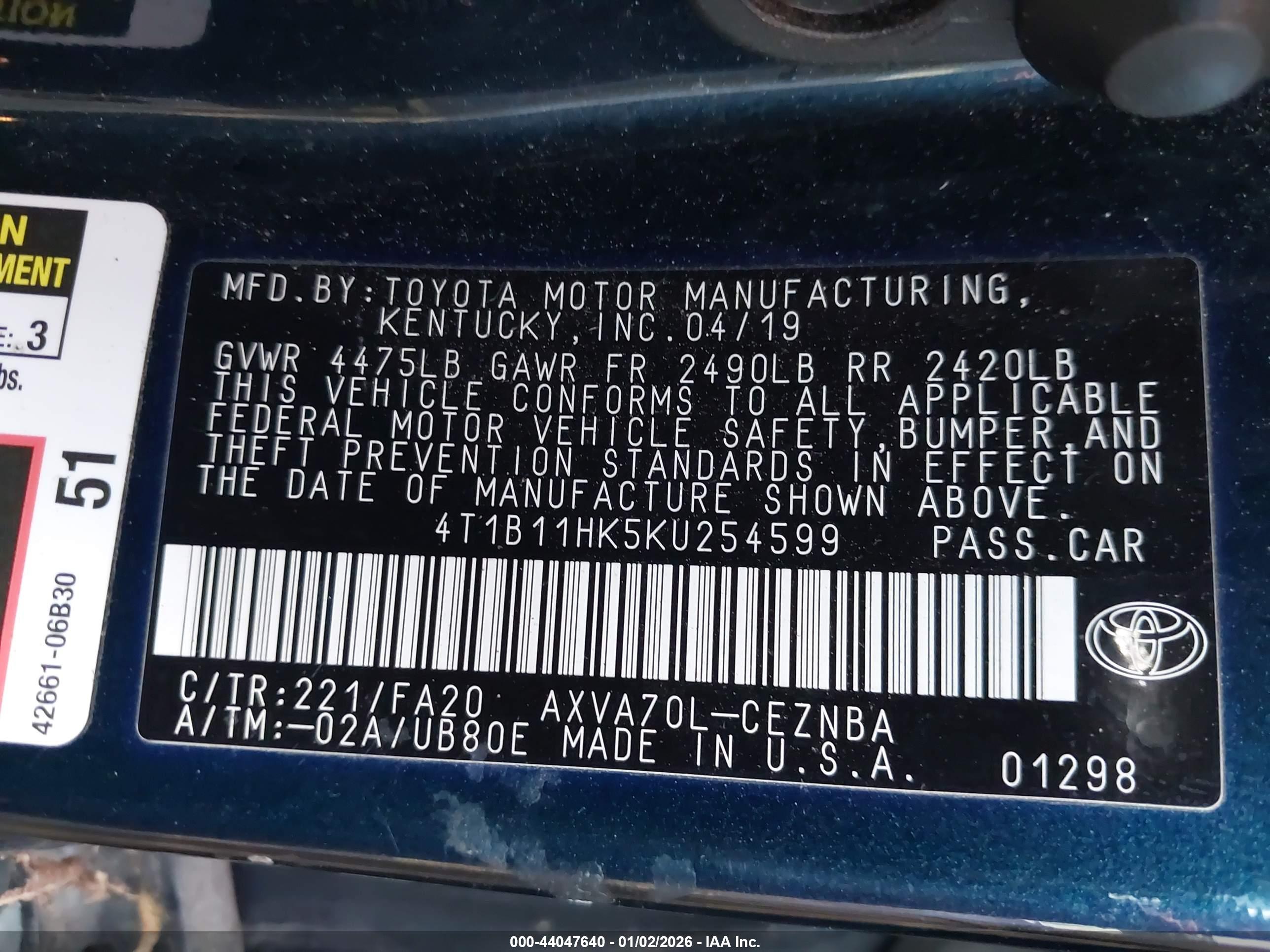 TOYOTA CAMRY image 9