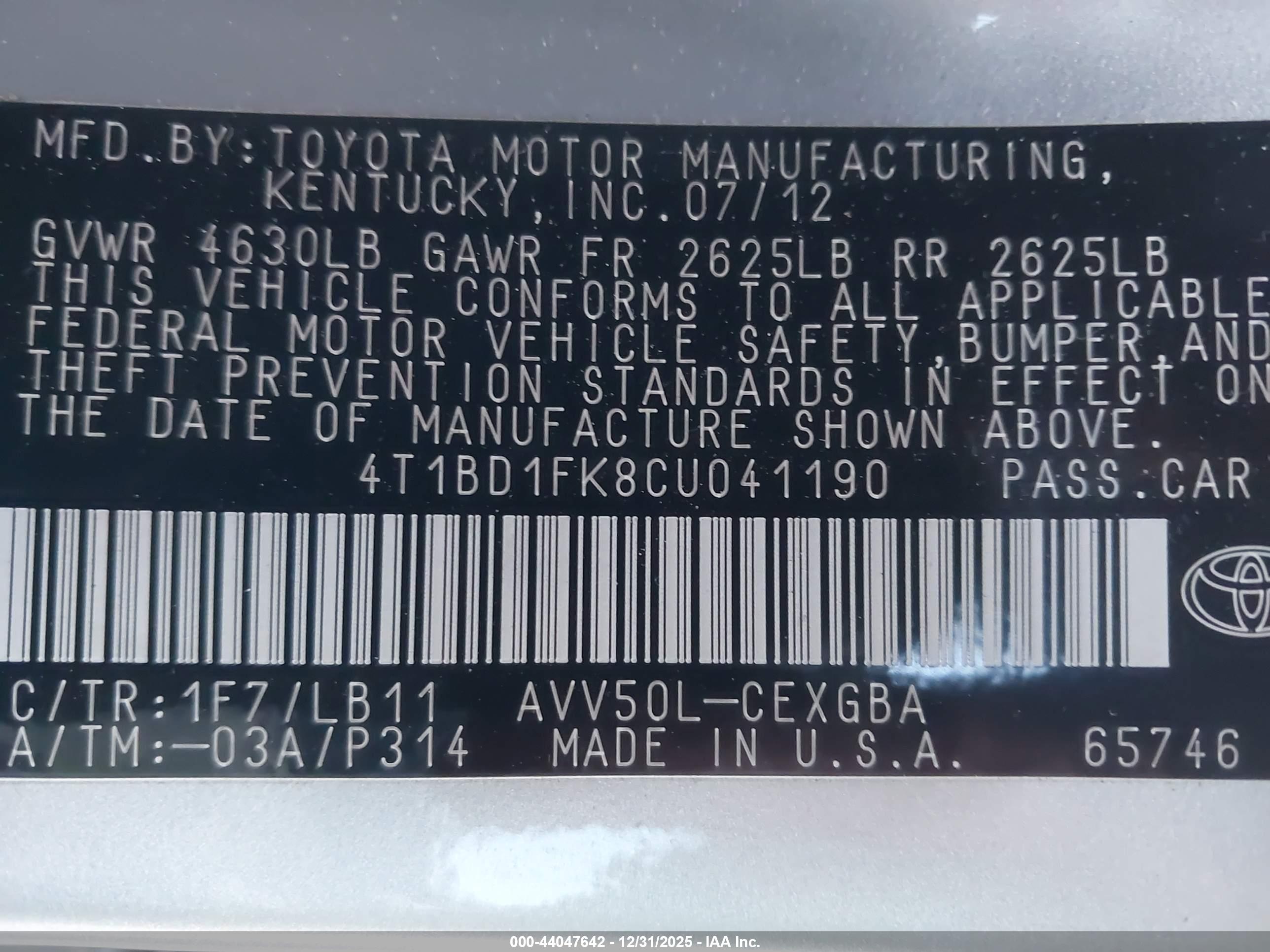 TOYOTA CAMRY image 9