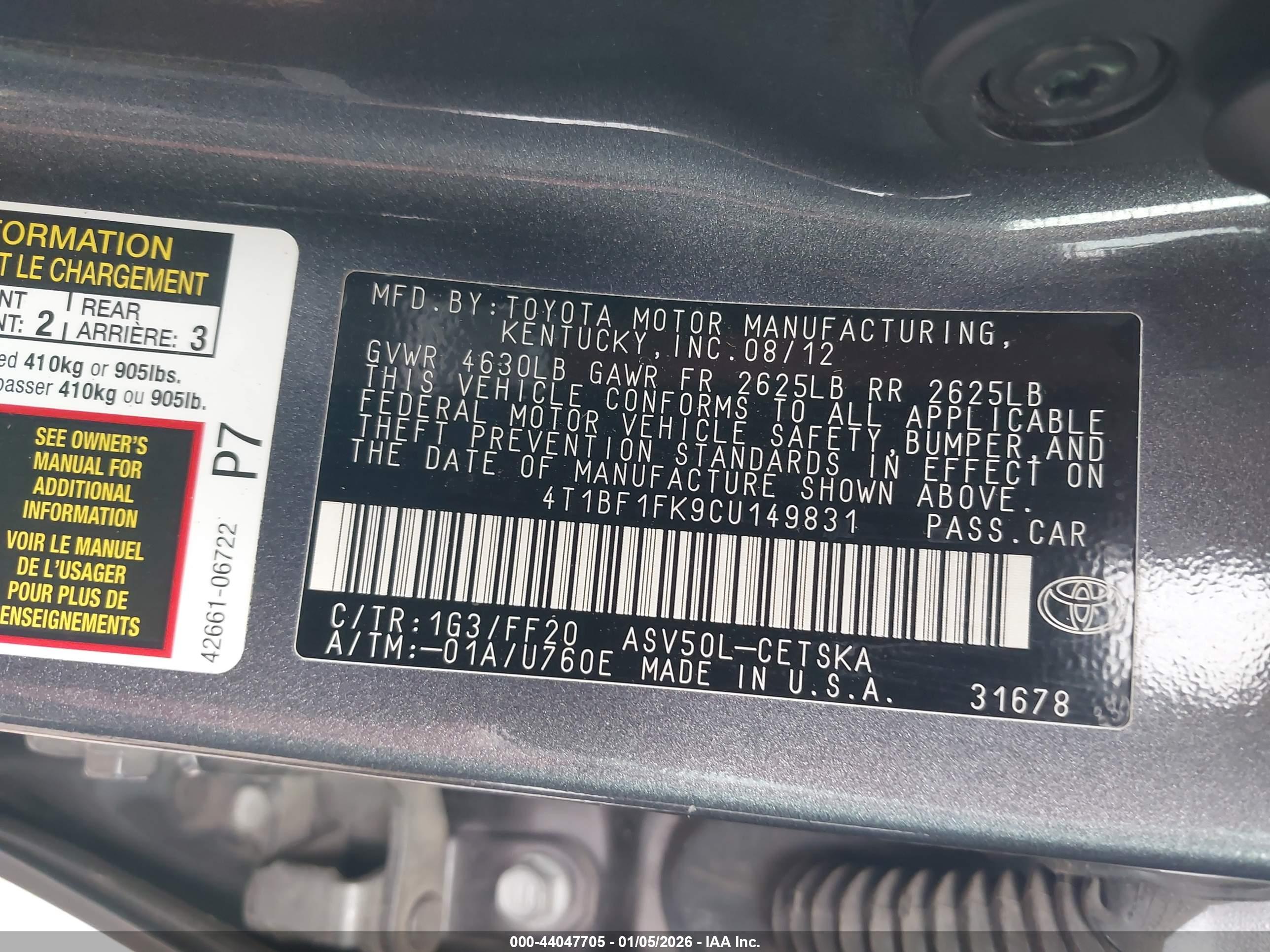 TOYOTA CAMRY image 9