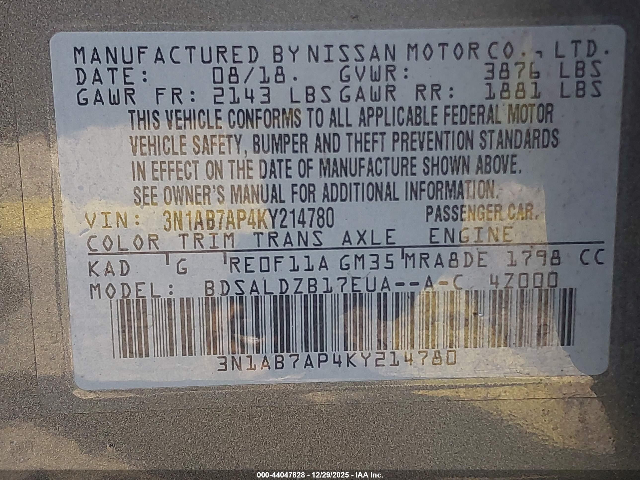 NISSAN SENTRA image 9