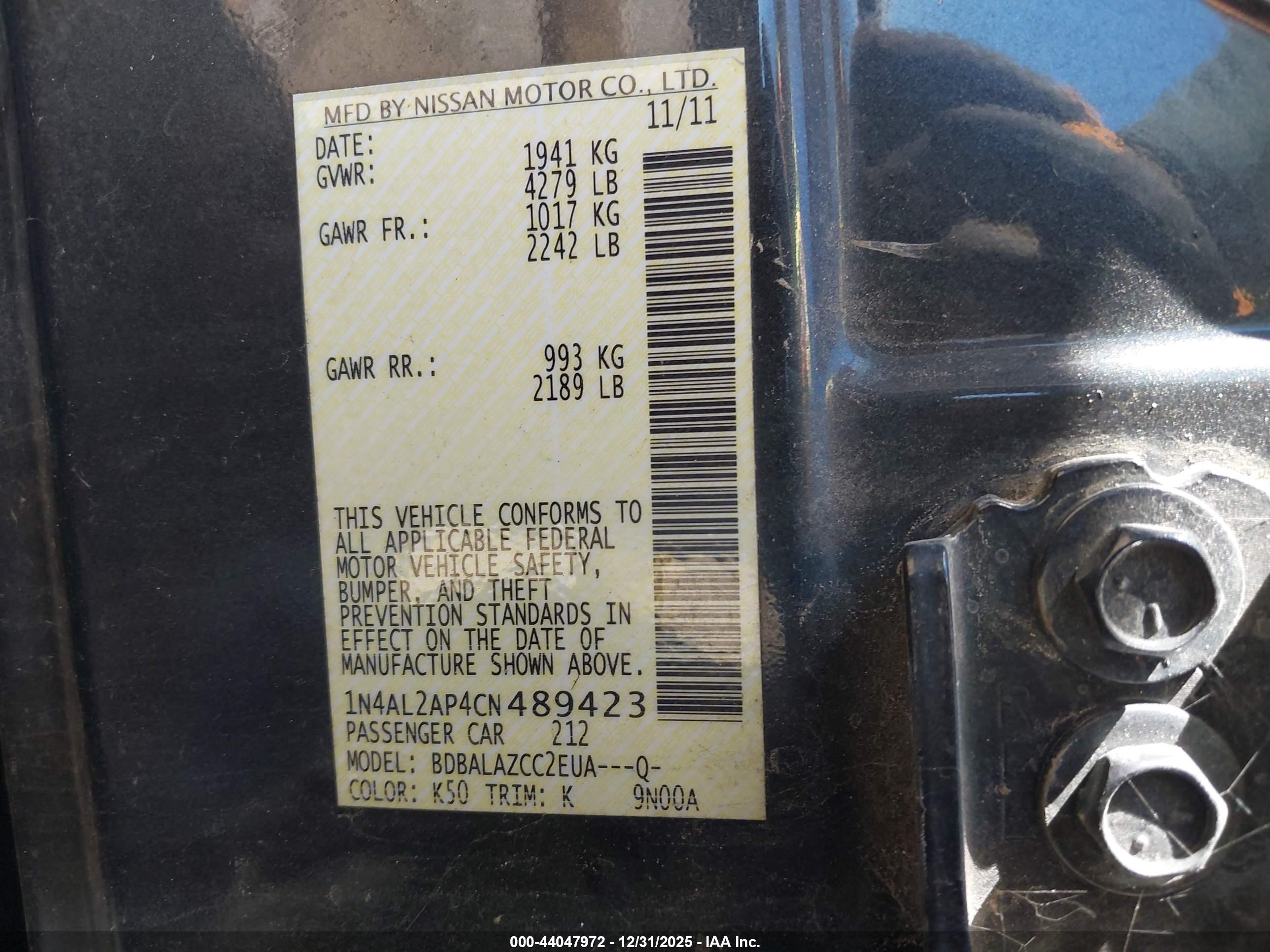 NISSAN ALTIMA image 9