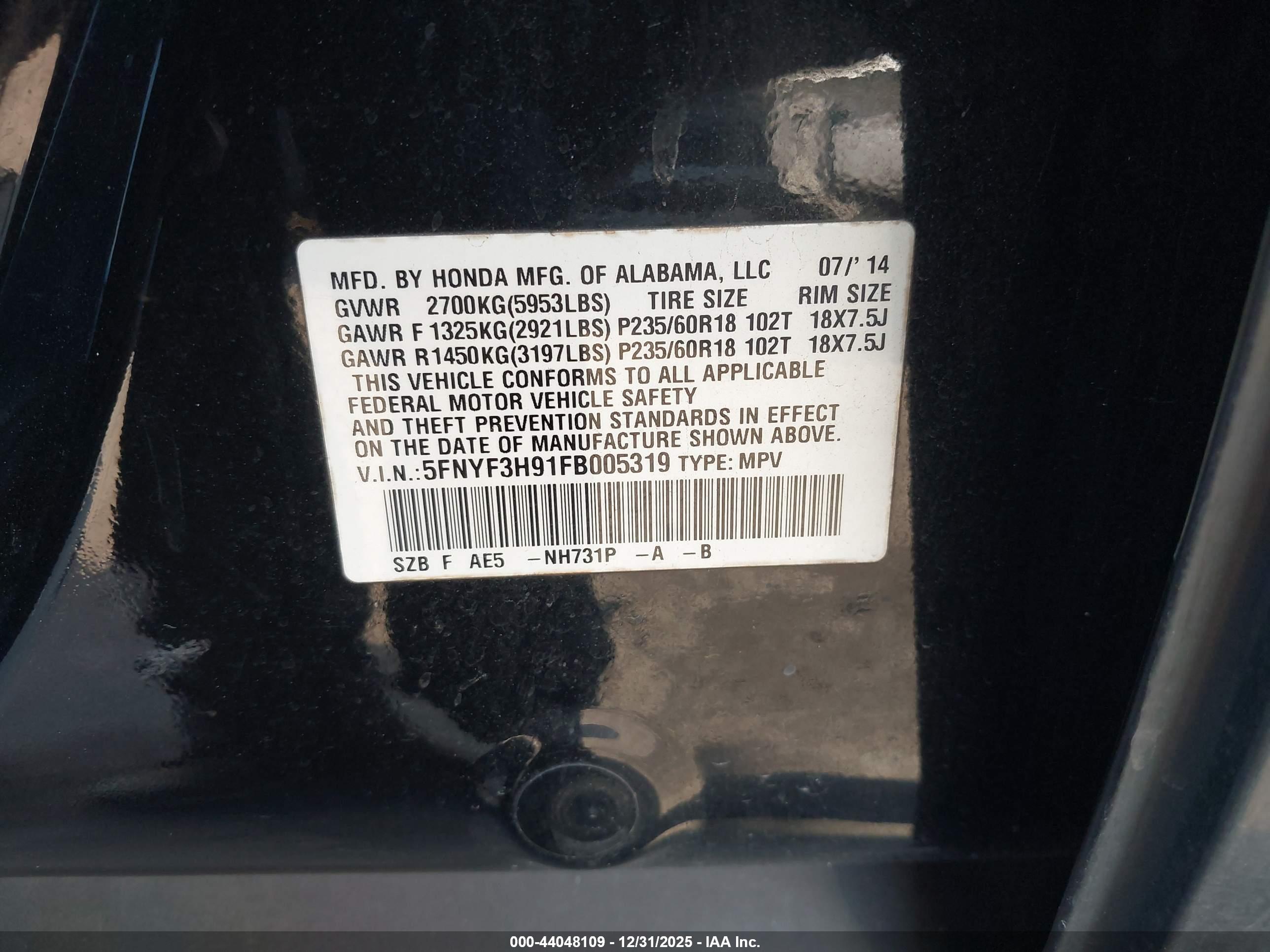 HONDA PILOT image 9