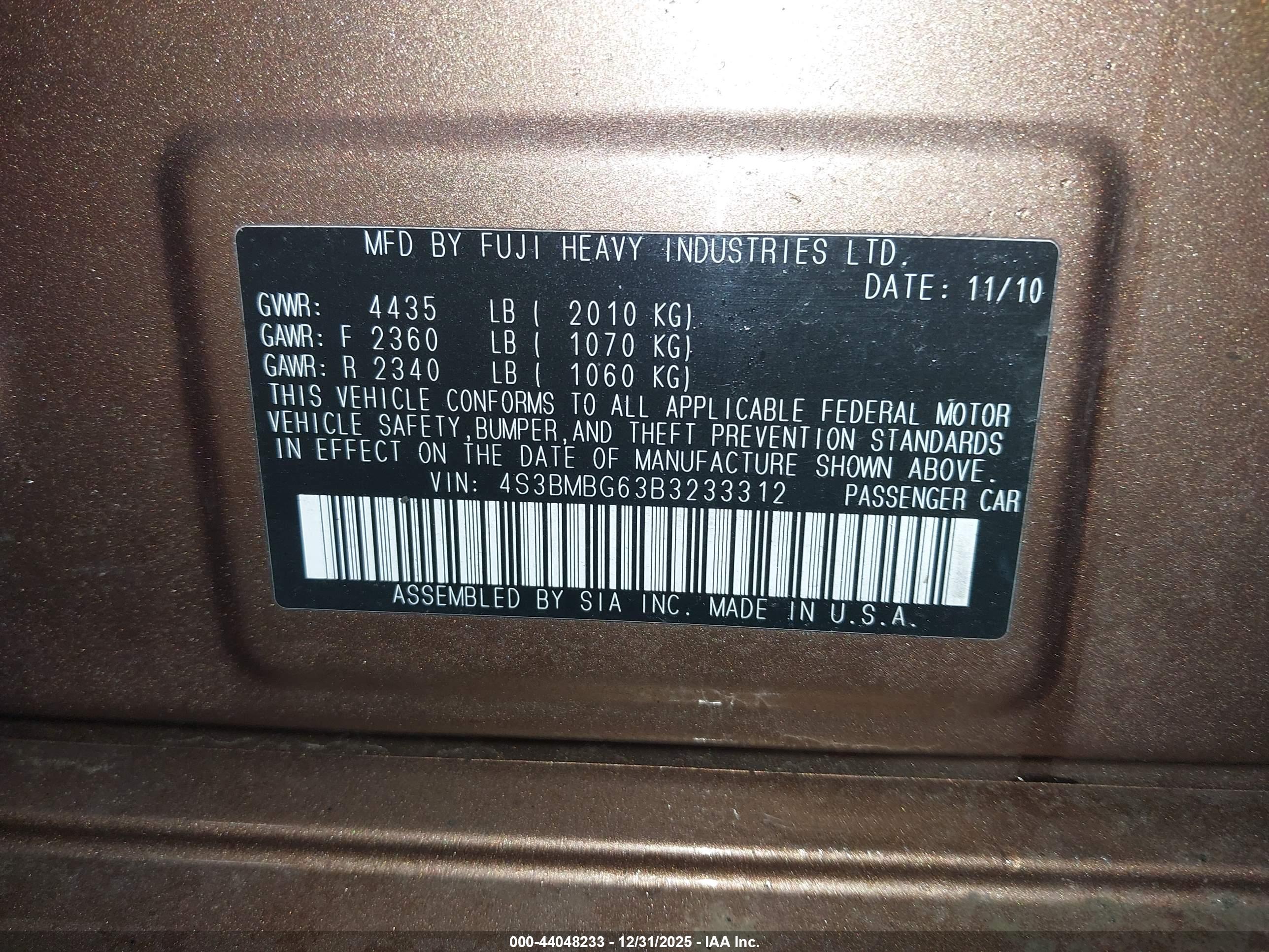 SUBARU LEGACY image 9