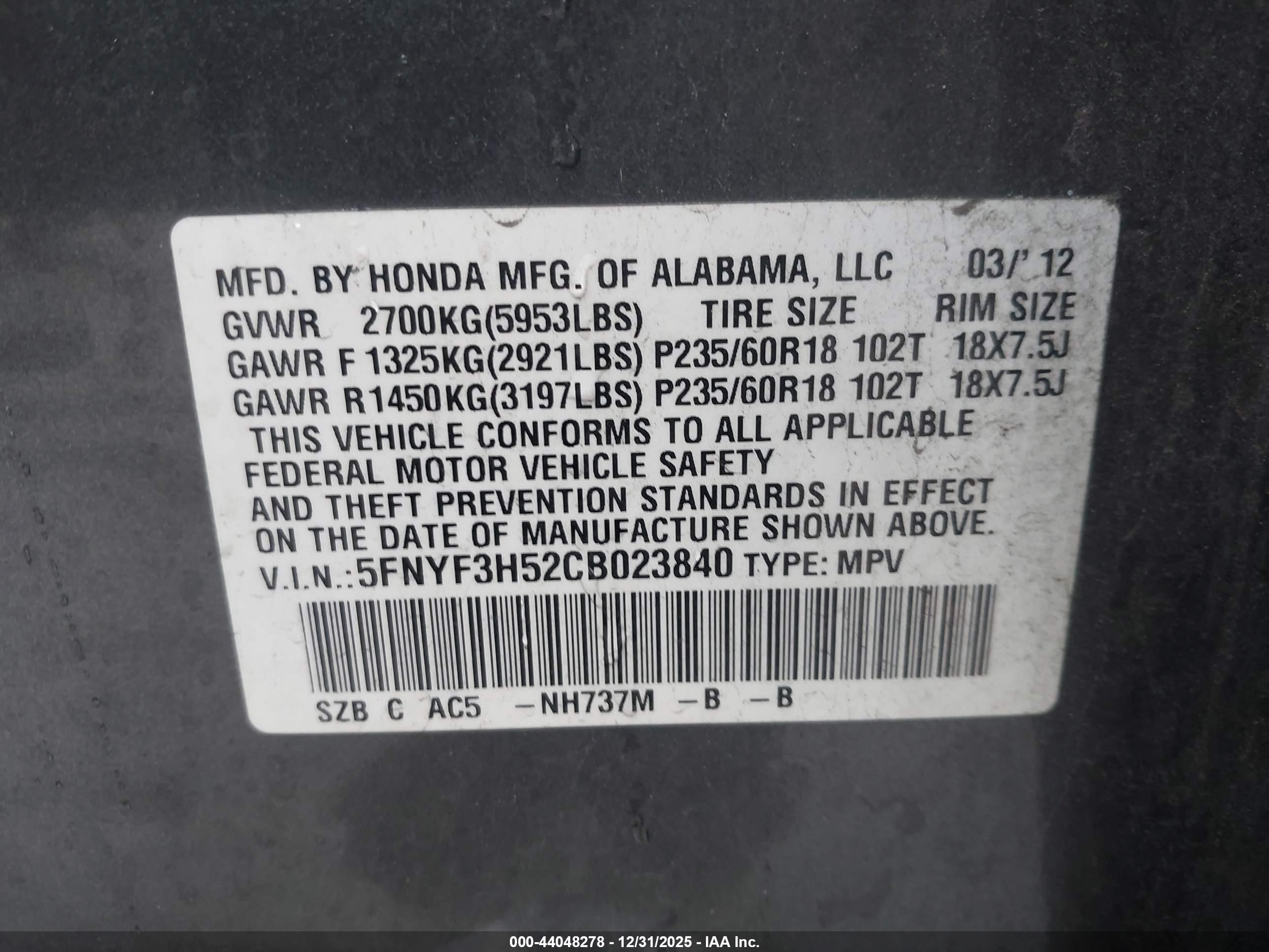 HONDA PILOT image 9