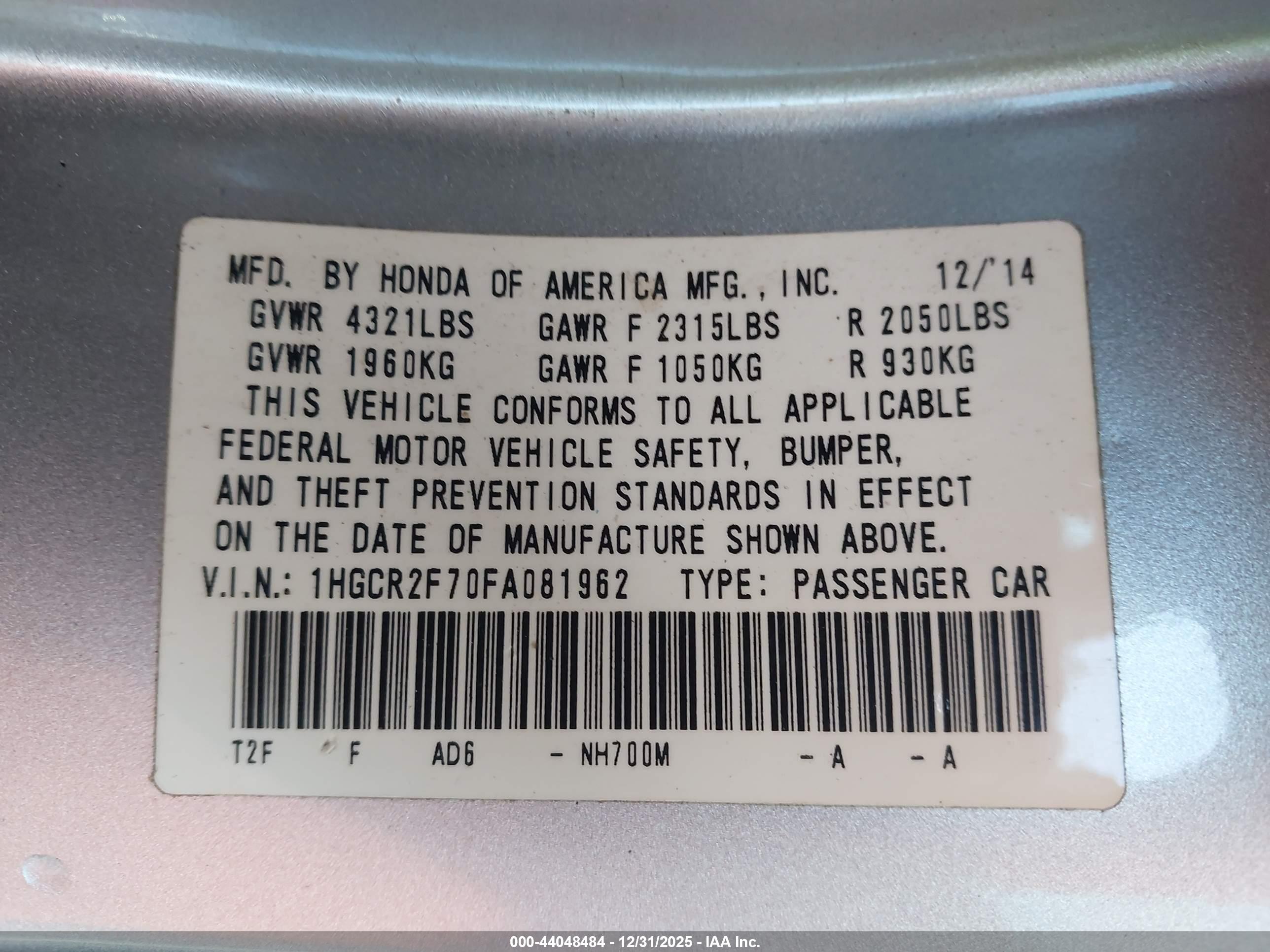 HONDA ACCORD image 9