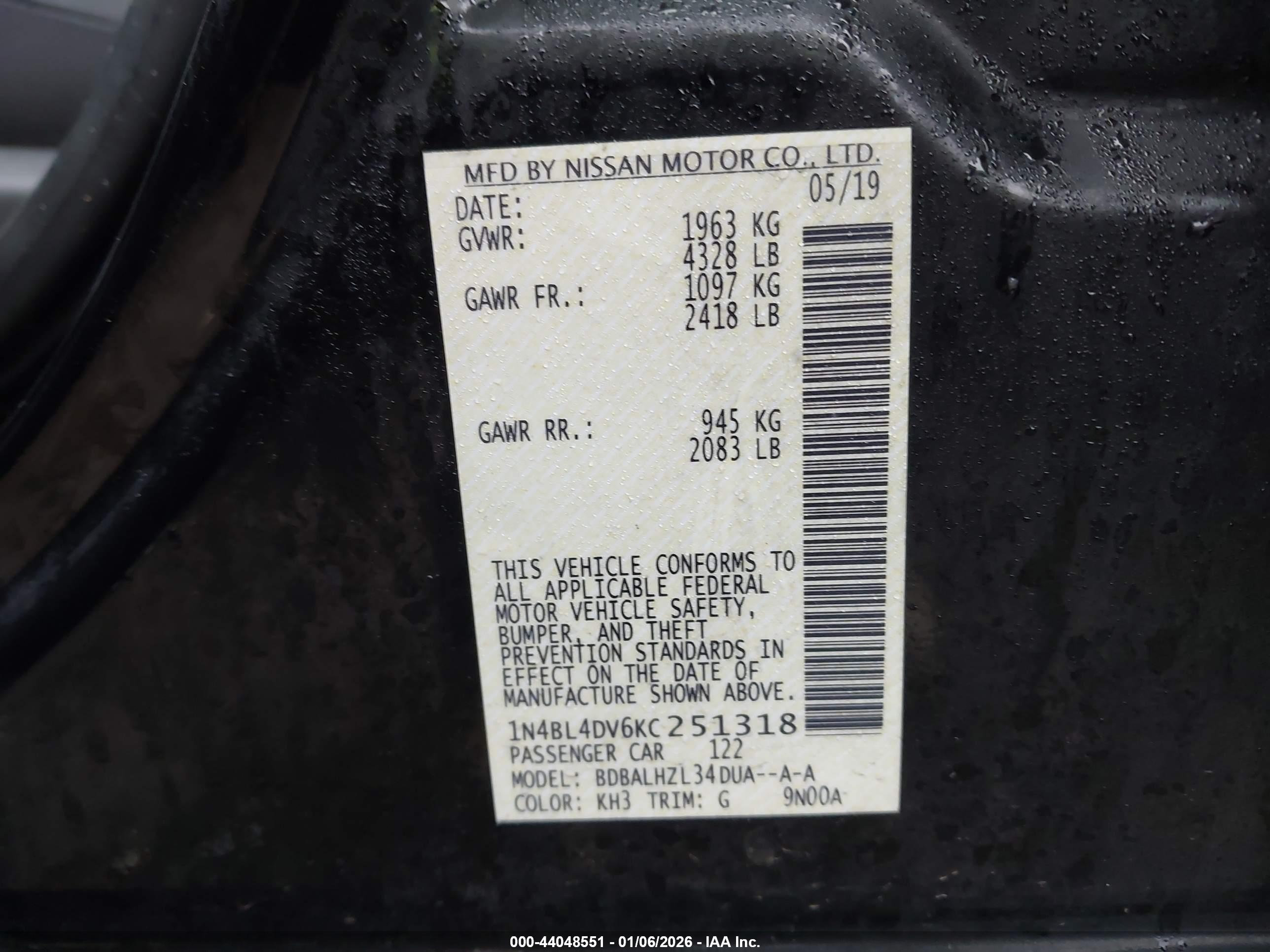 NISSAN ALTIMA image 9