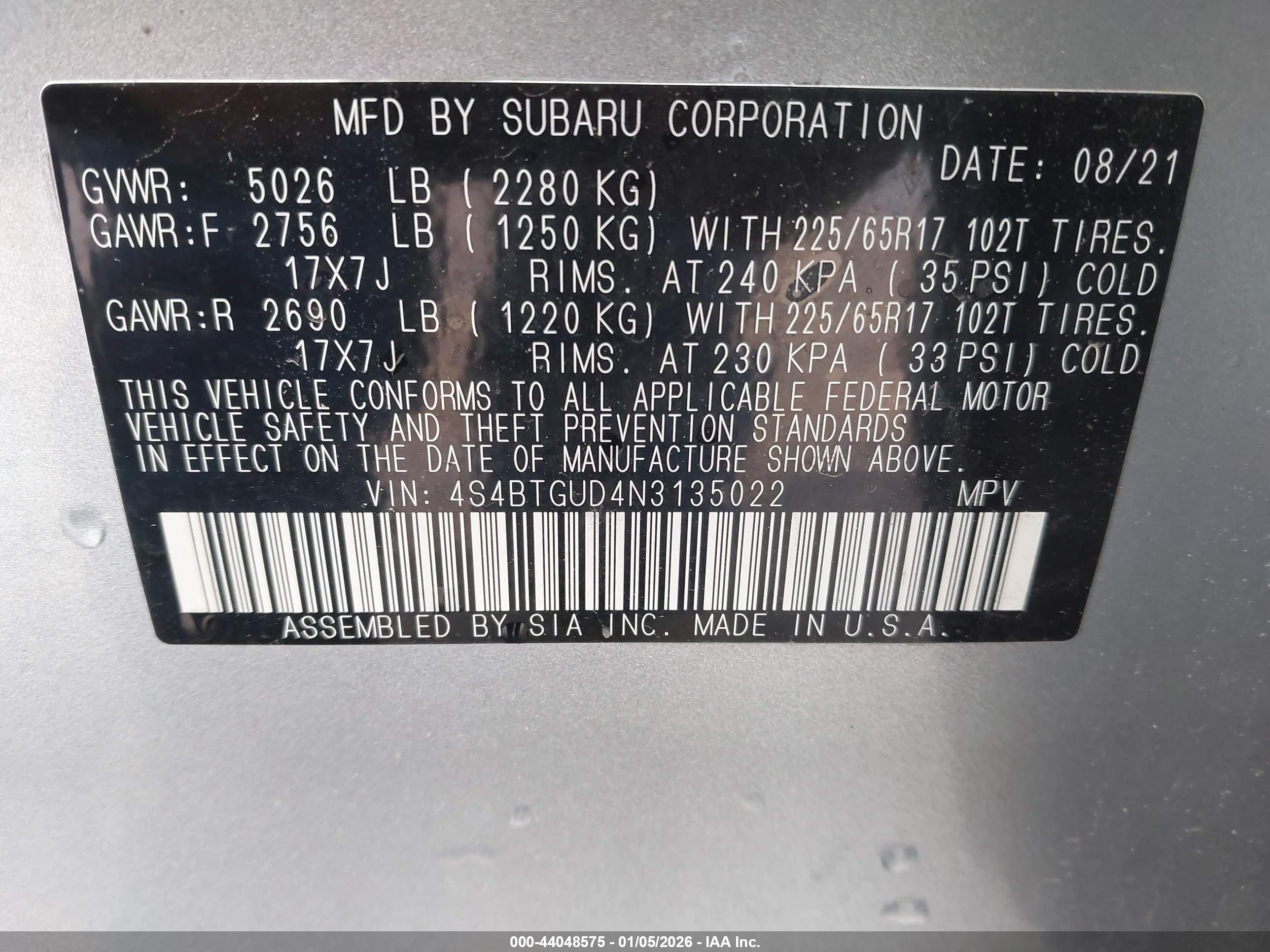 SUBARU OUTBACK image 9