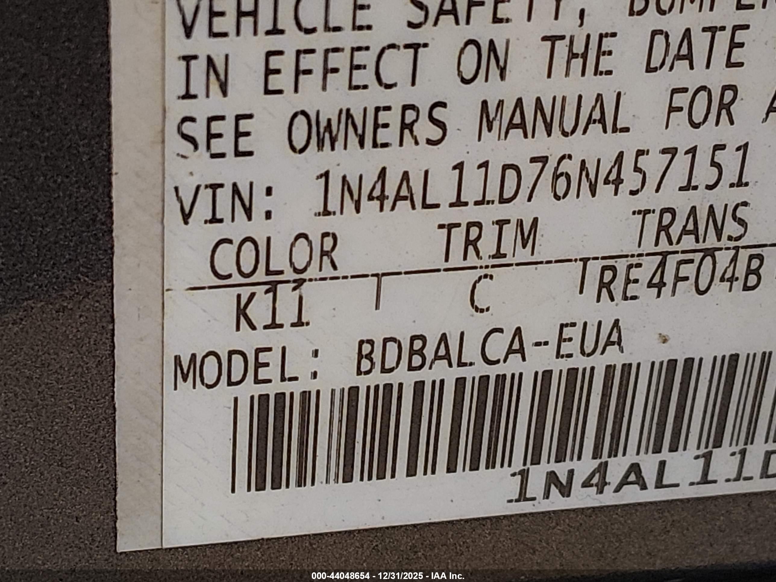 NISSAN ALTIMA image 9