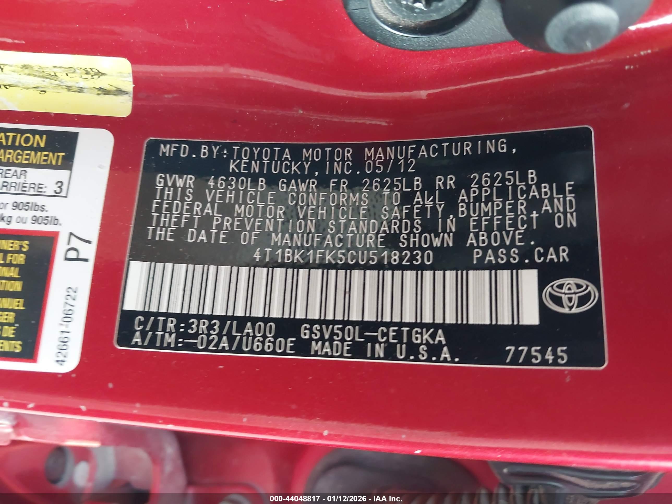 TOYOTA CAMRY image 9