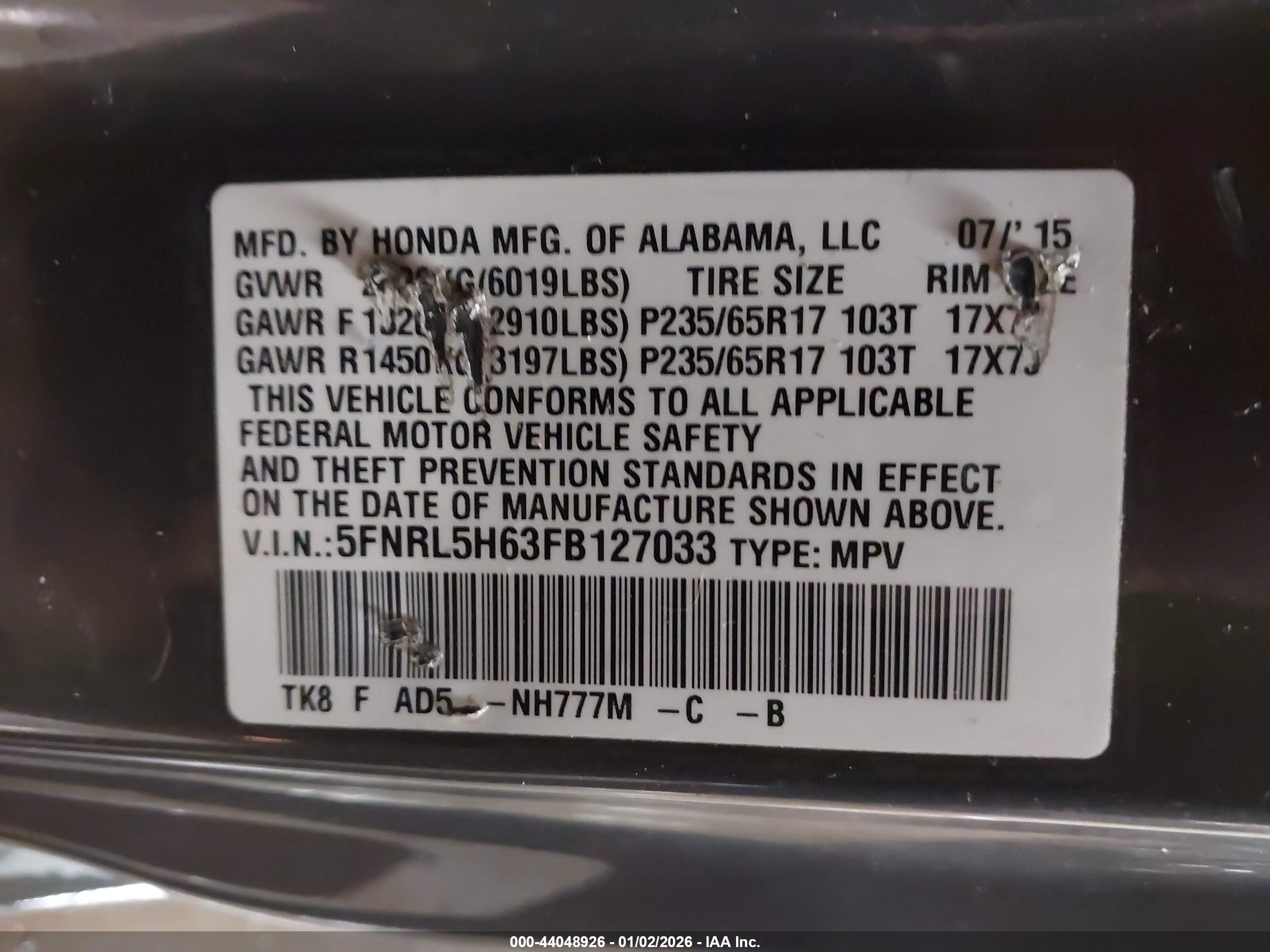 HONDA ODYSSEY image 9