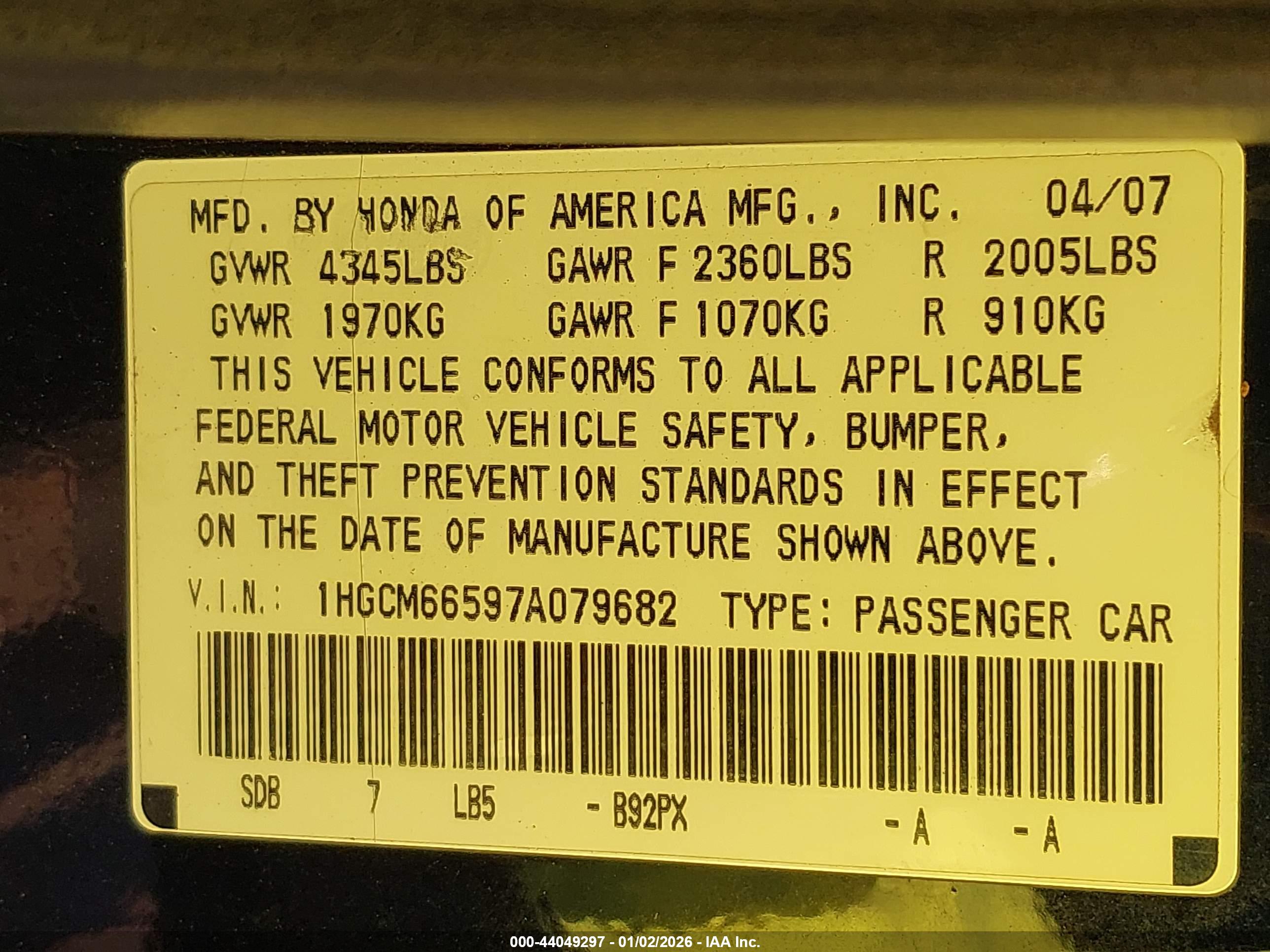 HONDA ACCORD image 9