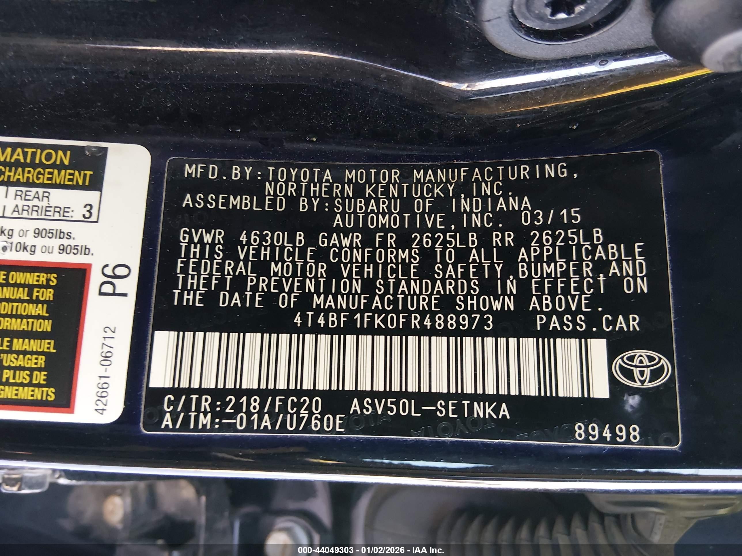 TOYOTA CAMRY image 9
