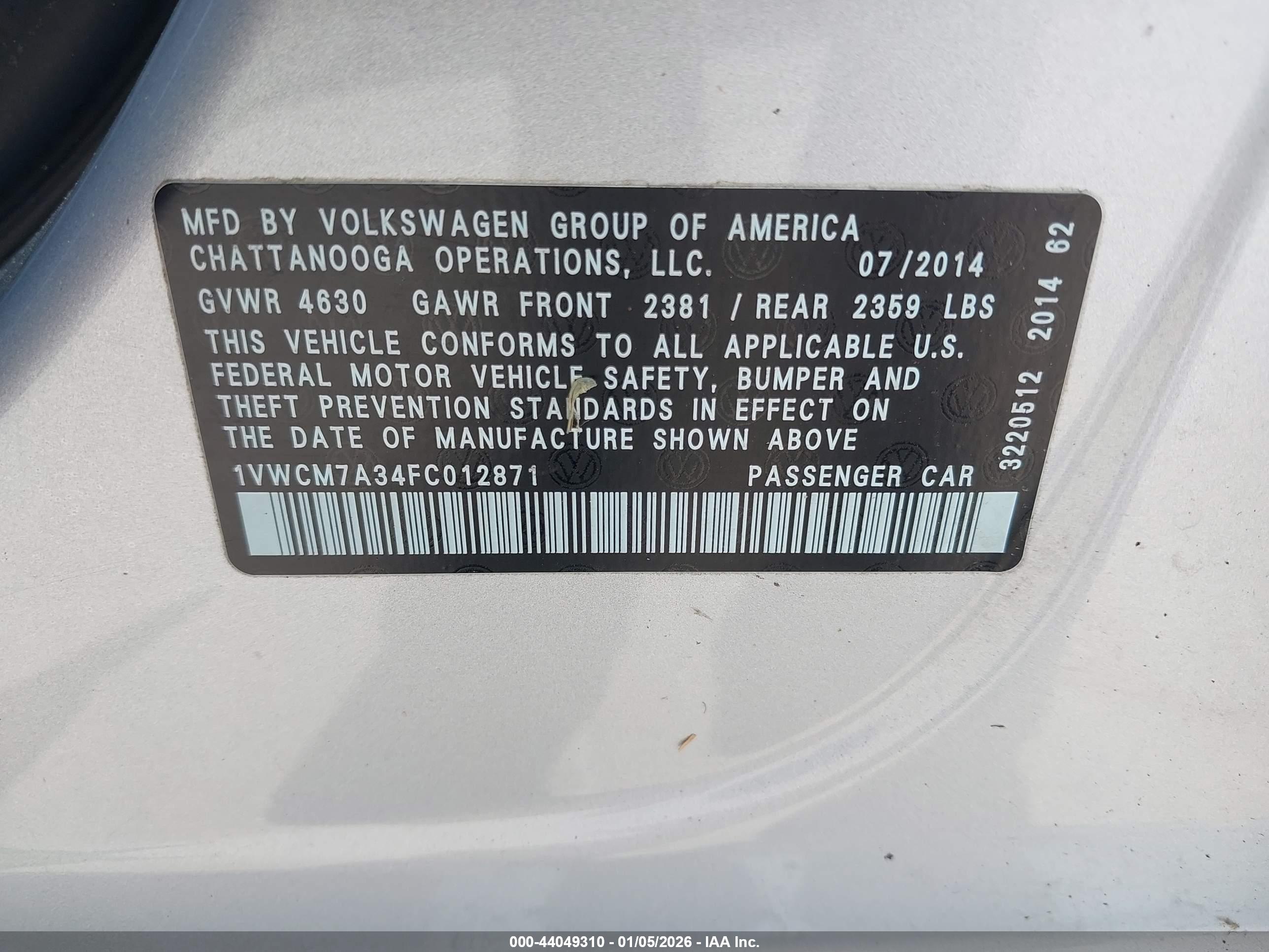 VOLKSWAGEN PASSAT image 9